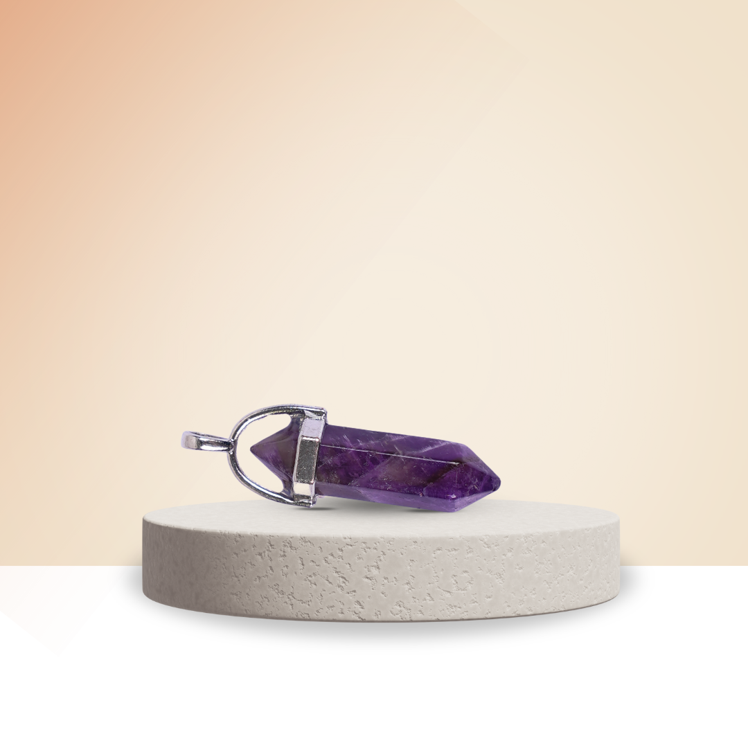Gemsmantra Amethyst Double Terminated Pencil Pendant