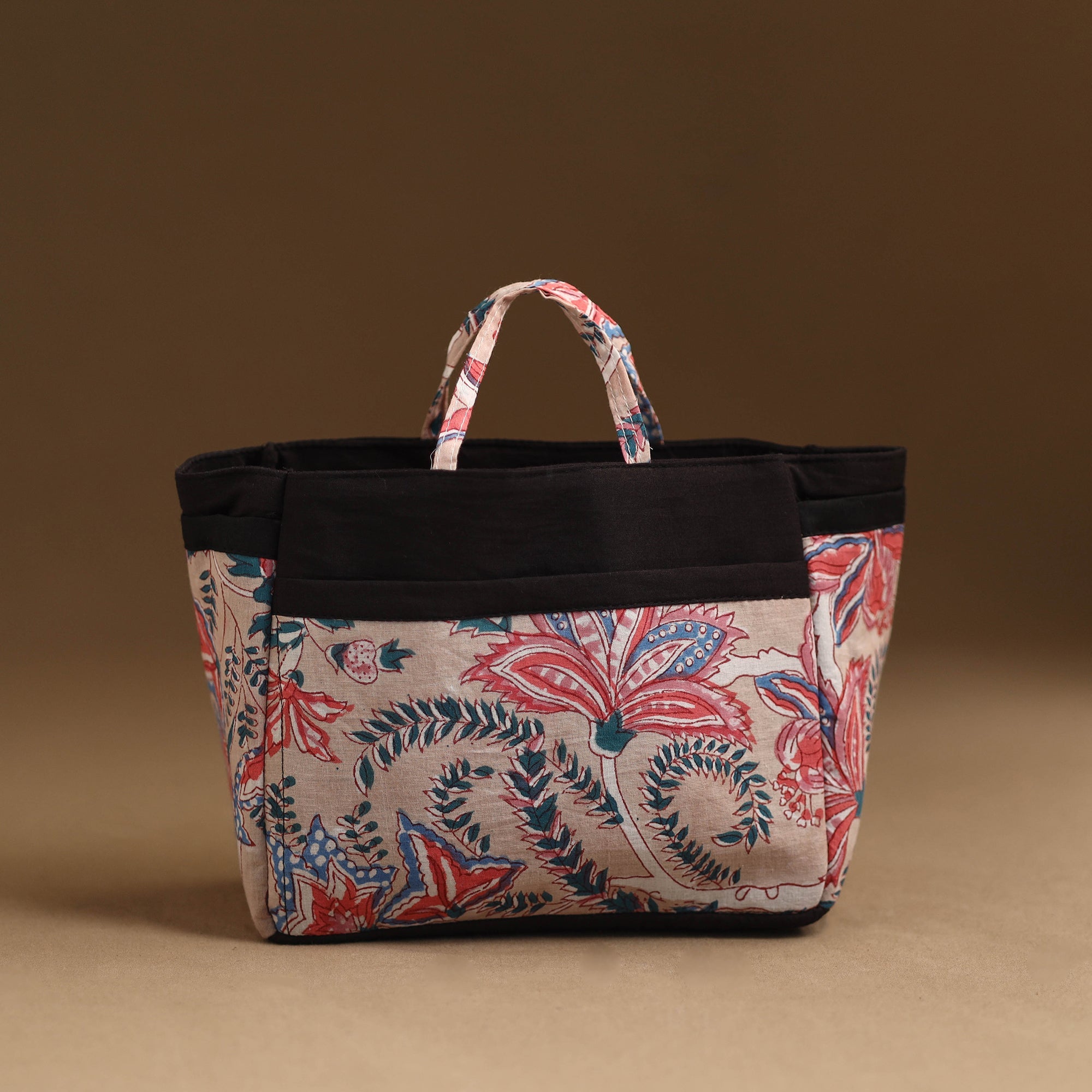 NOORI BAZAR Brown - Handmade Cotton Multipurpose Cosmetic/Toiletry Bag 18
