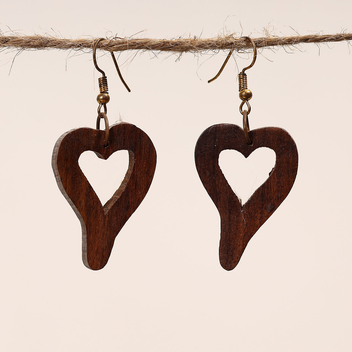 ITOKRI CRAFTS INITIATIVE Bijnor Hand Carved Sheesham Wood Earrings - view 2