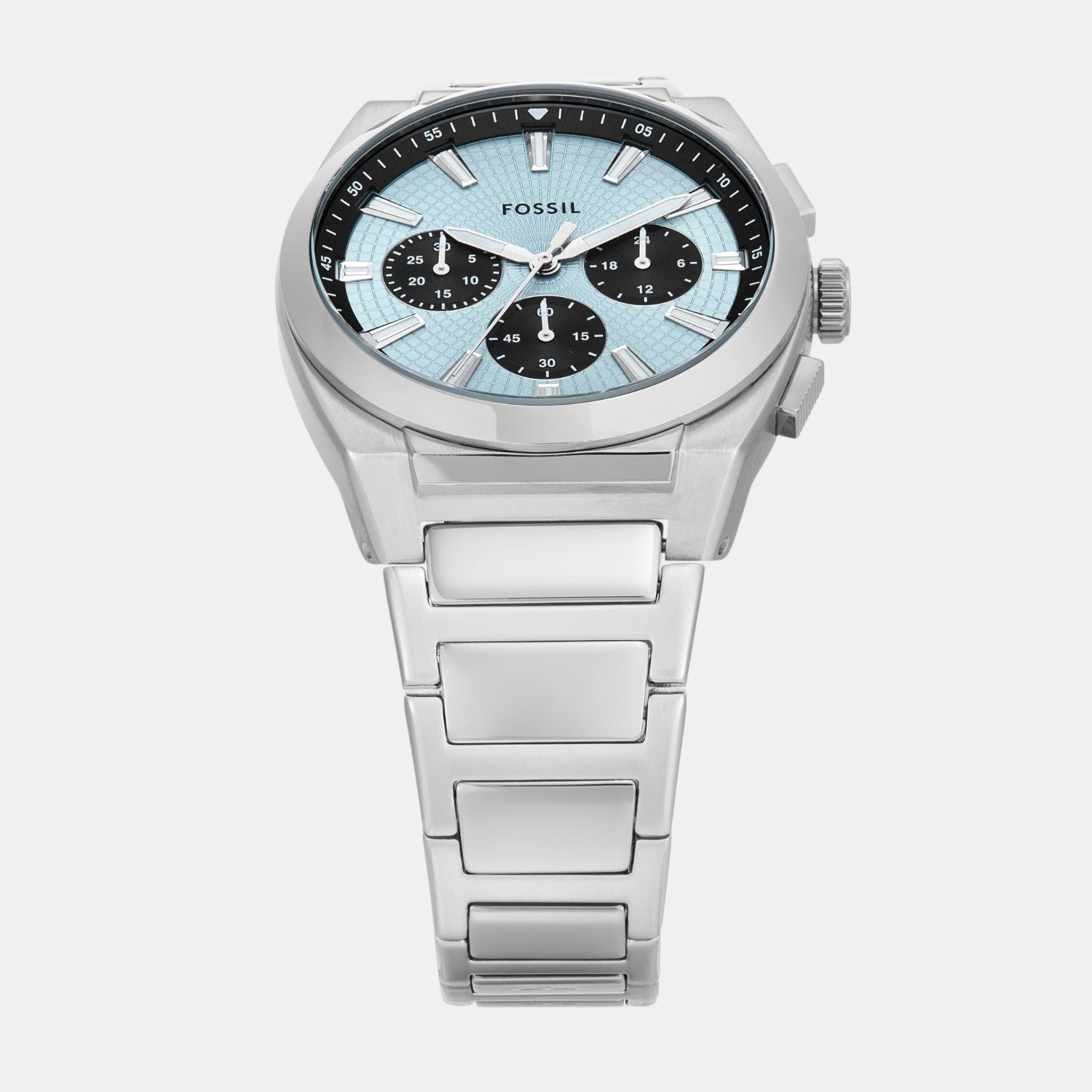 Fossil Everett Men Quartz Blue Dial Chronograph Stainless Steel Watch FS6105 - view 2