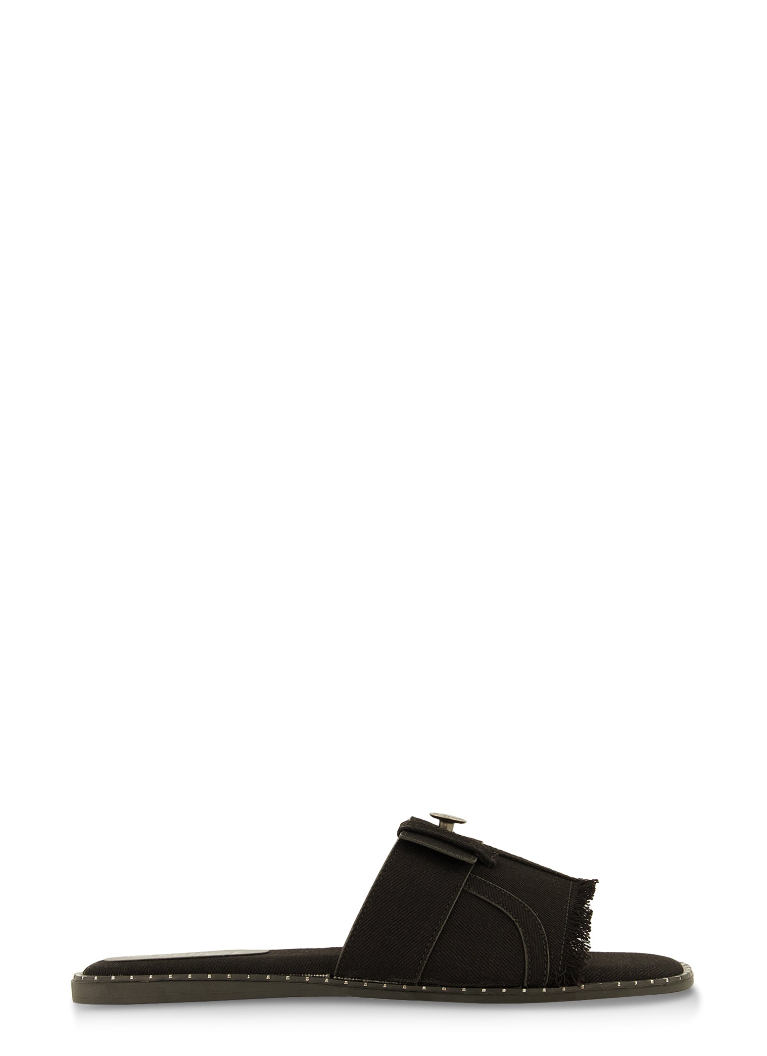 Rainbow Shops Studded Trim Denim Slide Sandals - view 2