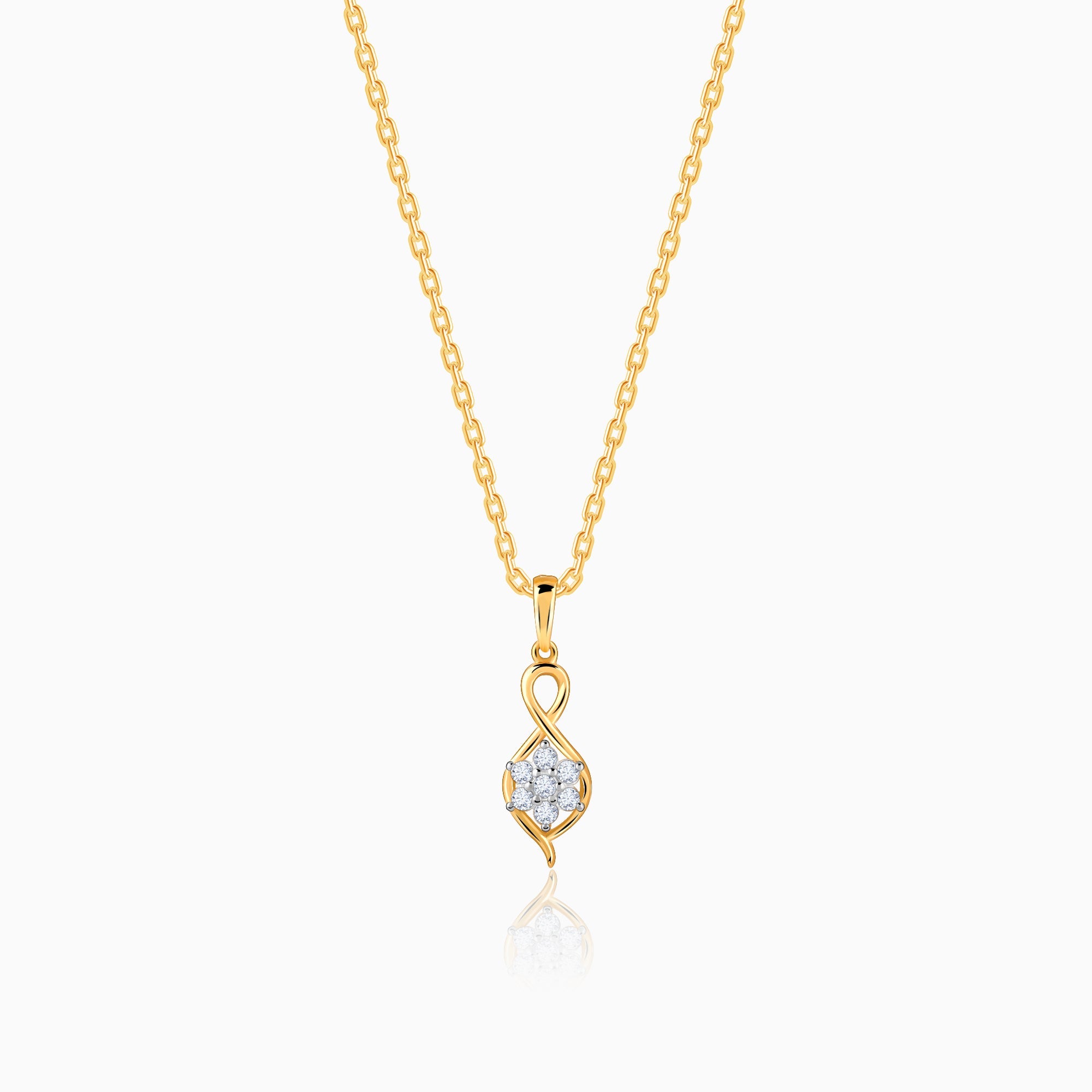 GIVA Jewellery Gold Cosmos Diamond Pendant