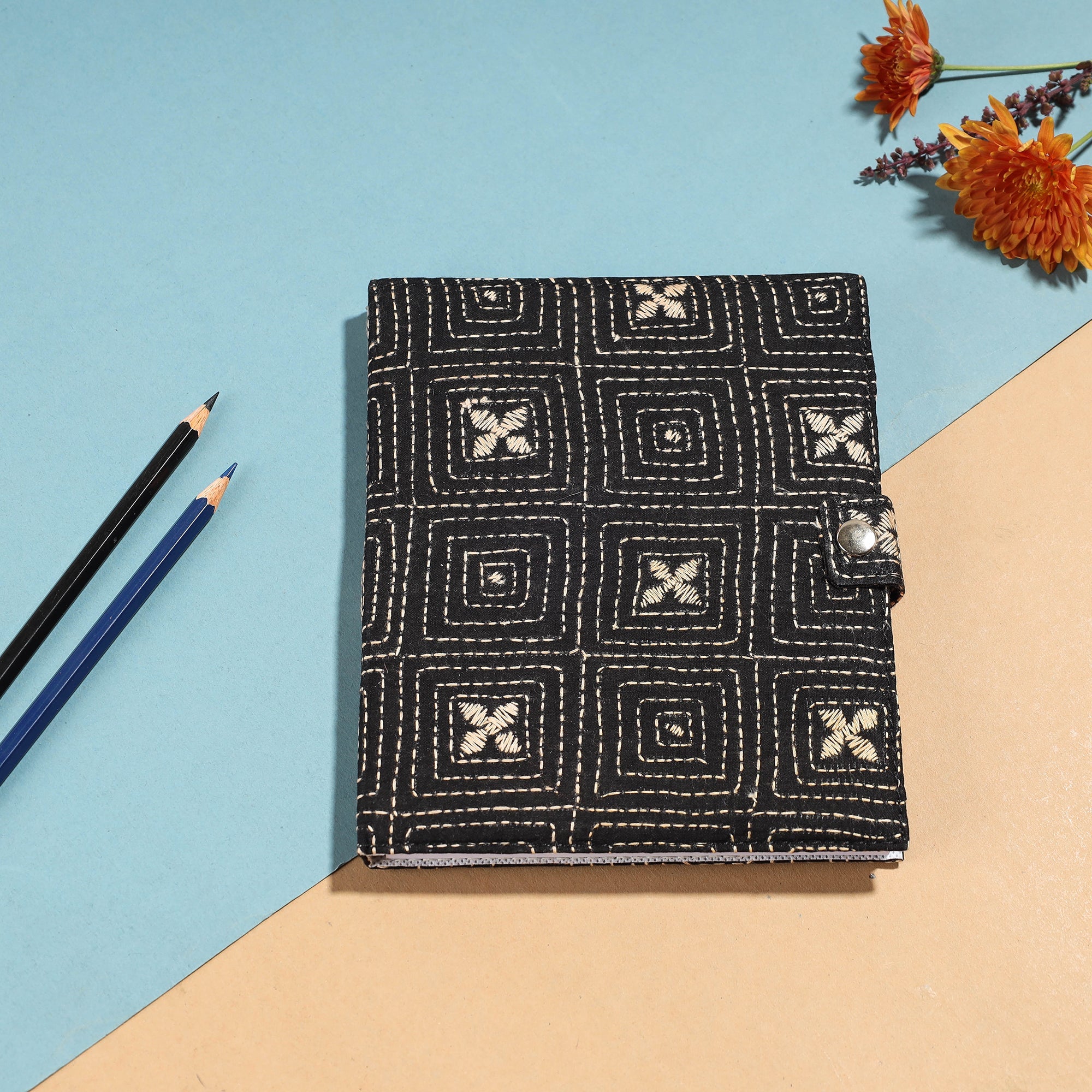 ASALKAAR Bengal Kantha Work Handcrafted Notepad (7 x 6 in)