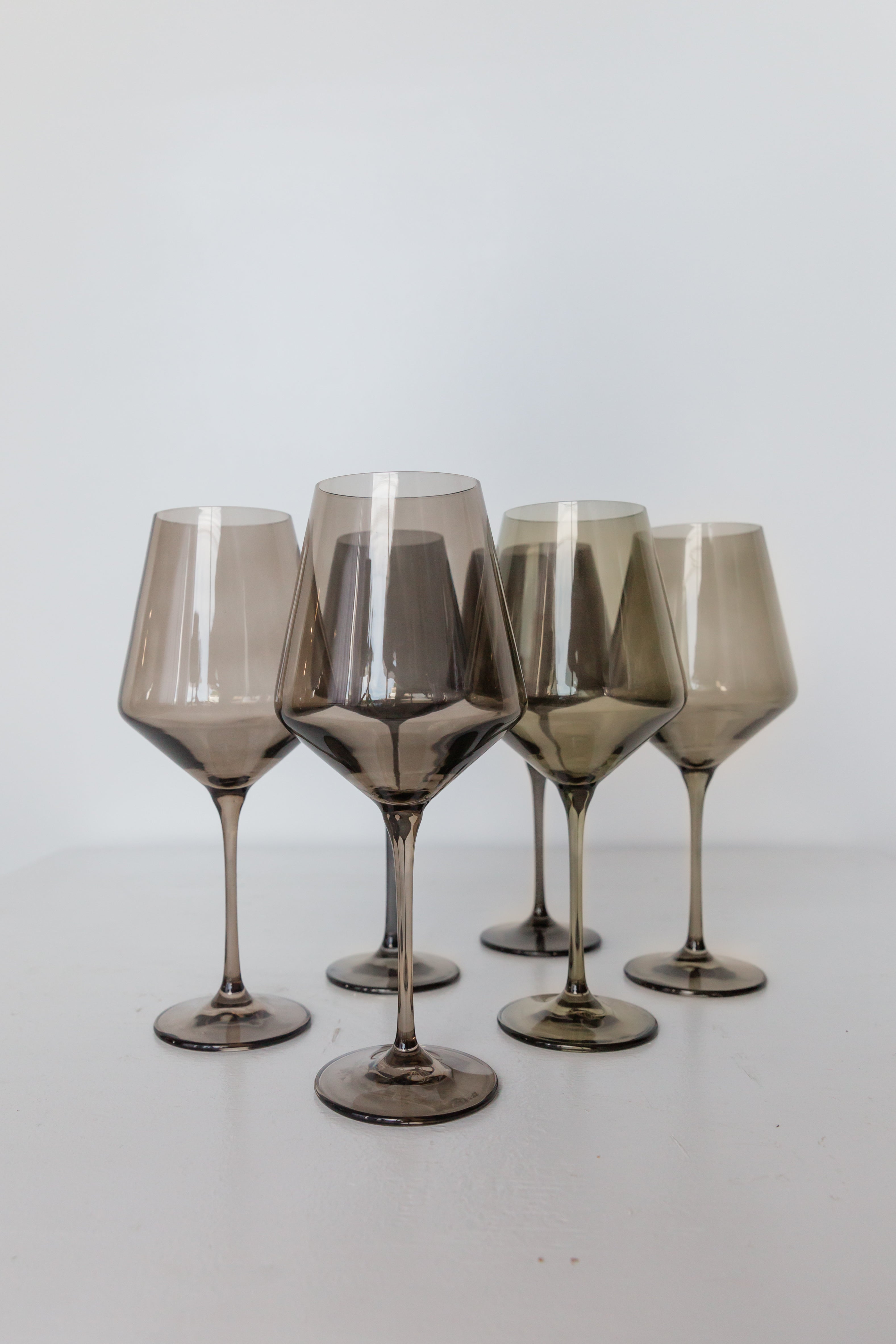 Estelle Colored Glass Estelle Colored Wine Stemware - Set of 6 {Gray Smoke}