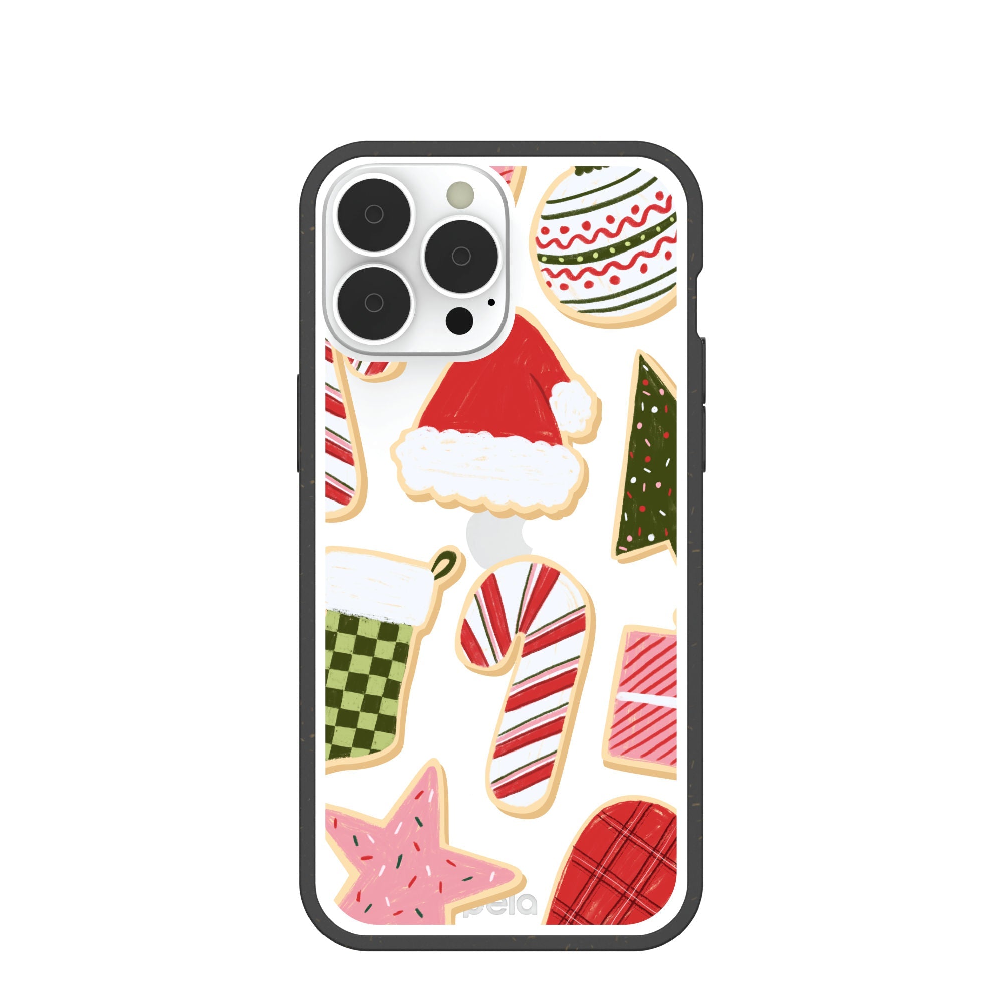 BlackTree Clear Festive Cookies iPhone 13 Pro Max Case With Black Ridge