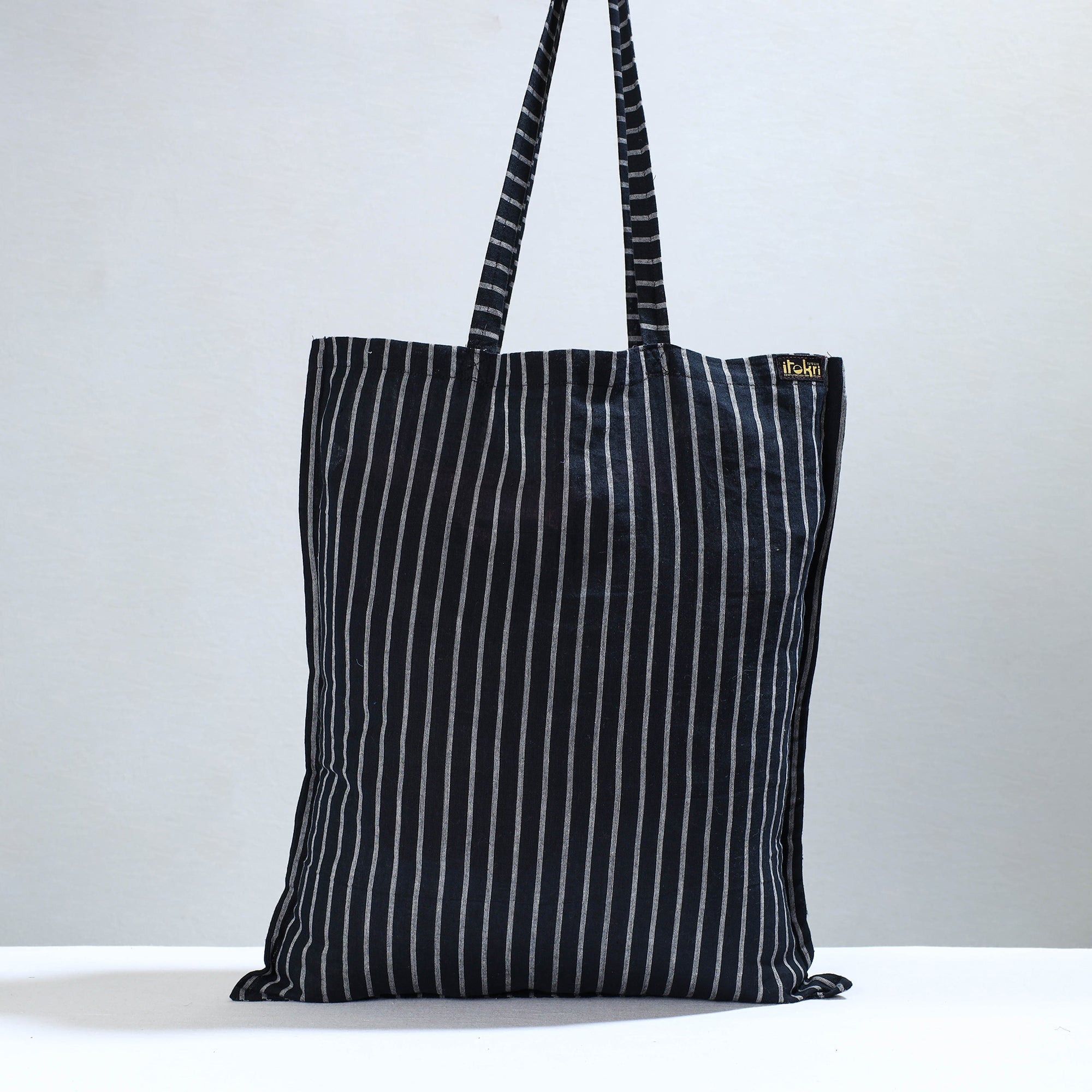 NOORI BAZAR Black - Jhiri Pure Handloom Cotton Jhola Bag 01