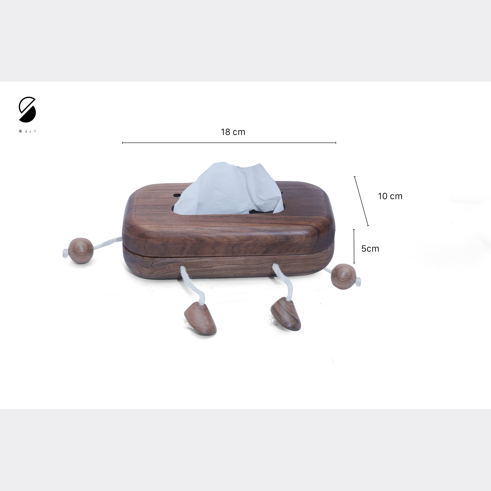 SAAG Brown - Handcrafted Wooden Robot Face Tissue Box