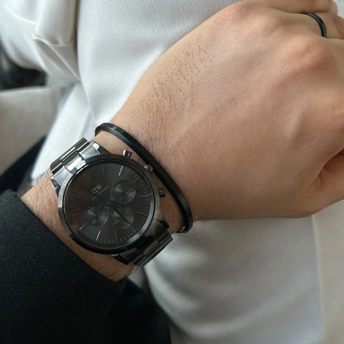 Daniel Wellington Iconic Chronograph Link Onyx B Black Sunray Dial Men 42mm DW00100642 - view 2