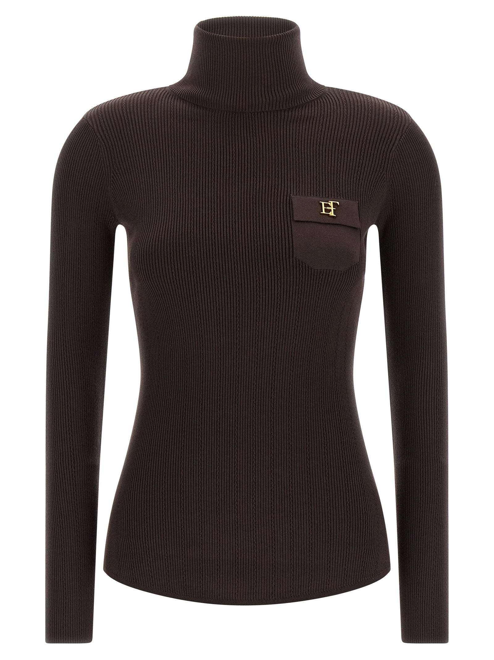 Elisabetta Franchi Tricot Turtleneck – 64% ly, 20% pa, 16% se