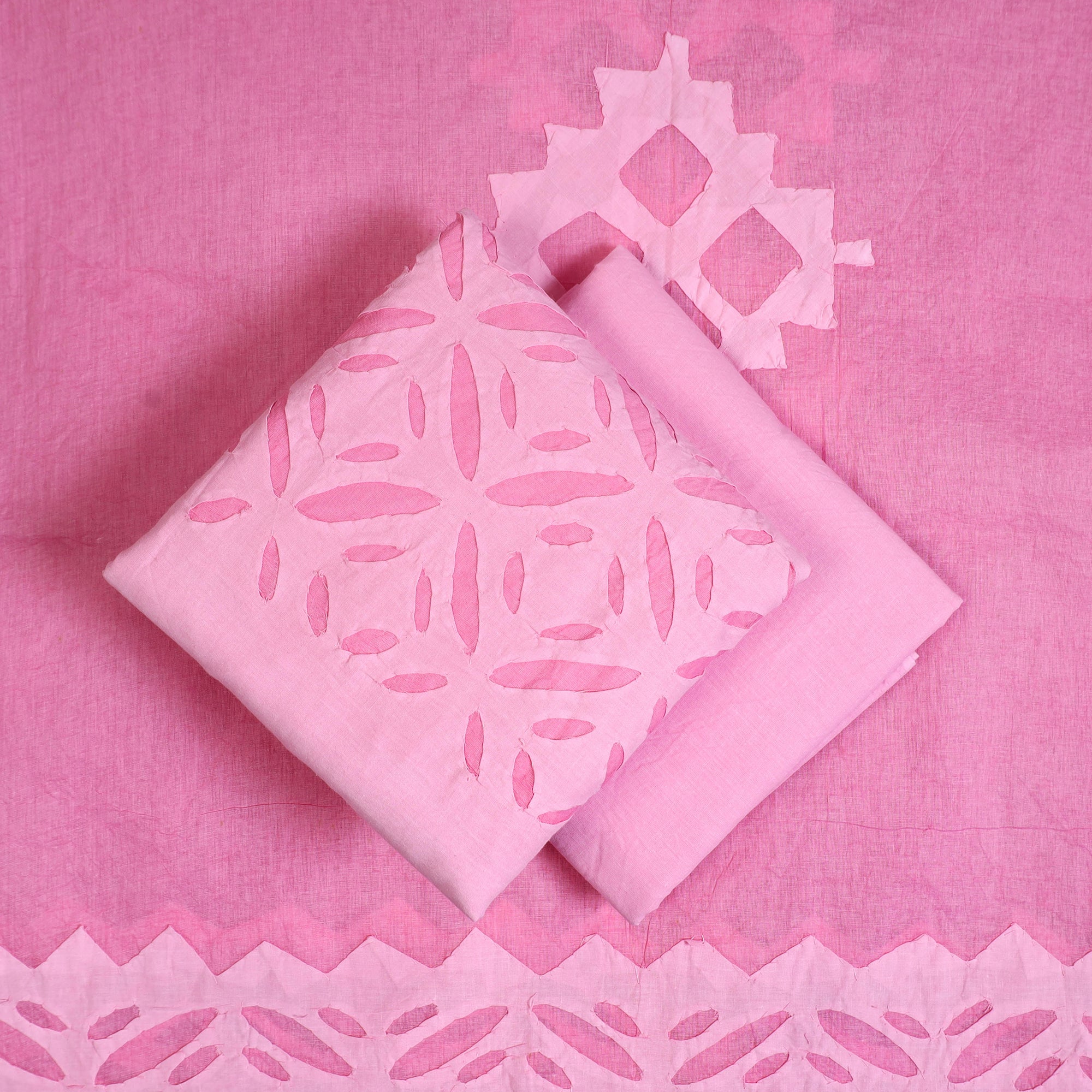 SHADES OF MARUDHARA 3pc Cut Work Cotton Barmer Applique Dress Material 35 - view 2