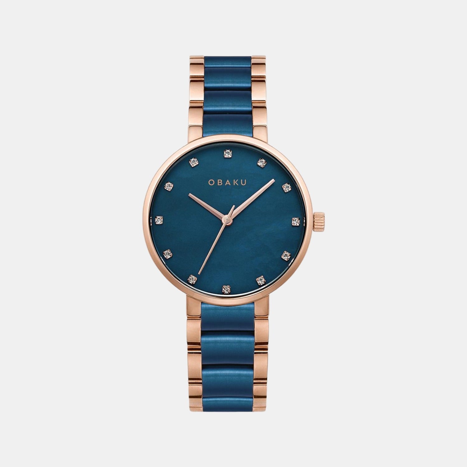 Obaku Glad Sunset Women Quartz Two Tone Dial Analog Stainless Steel Watch V189LXVLSL