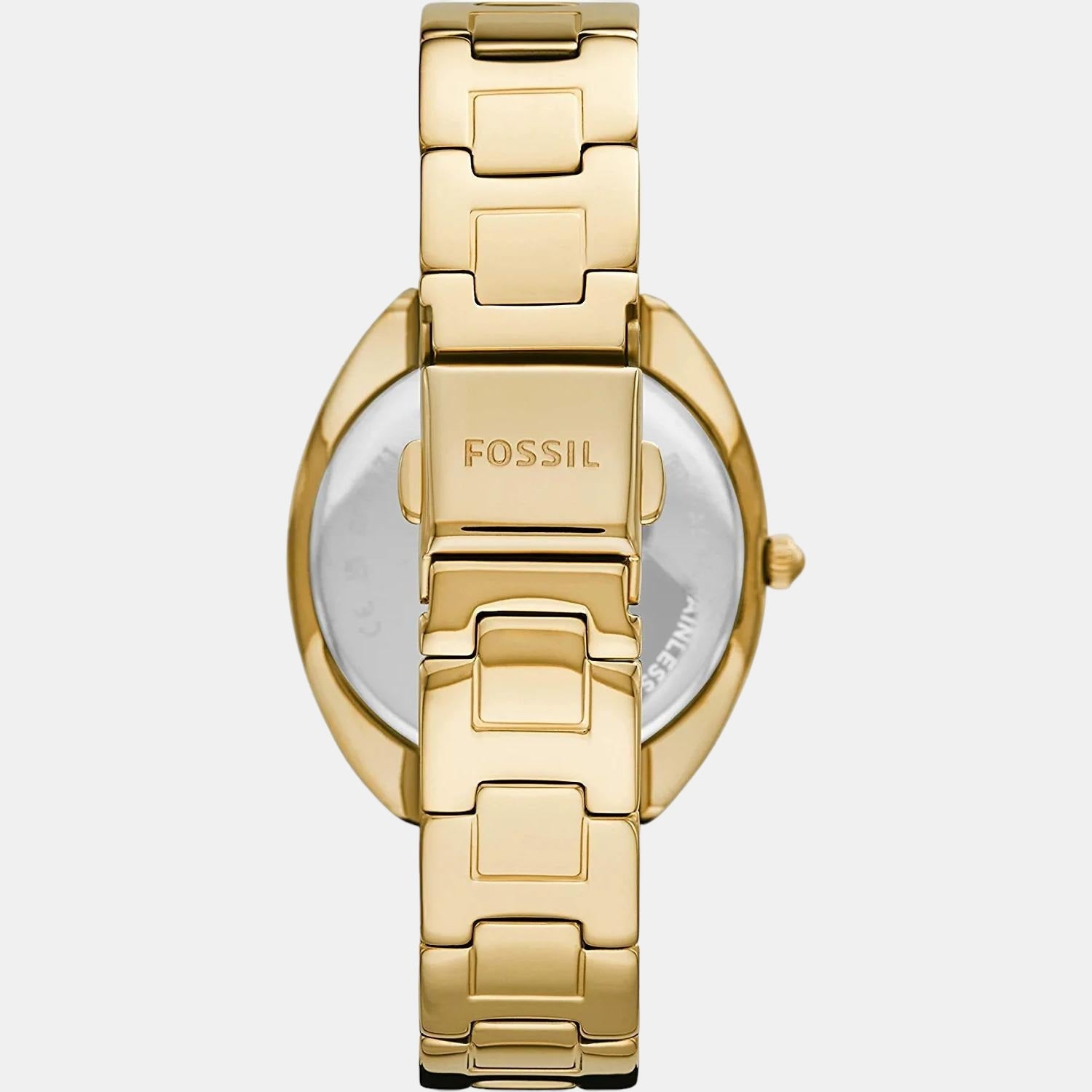 Fossil Gabby Women Quartz Gold Dial Analog Stainless Steel Watch ES5071 - view 3