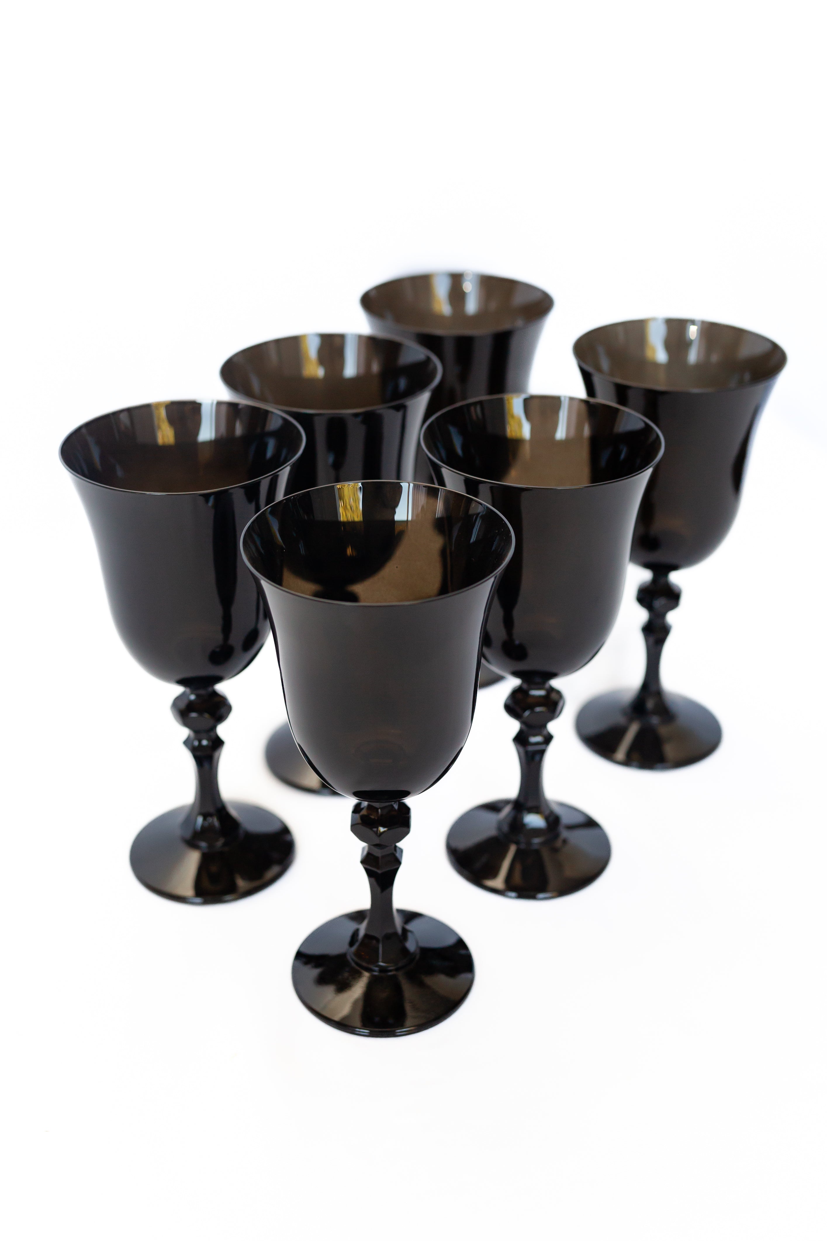 Estelle Colored Glass Estelle Colored Regal Goblet - Set of 6 {Black} - view 2