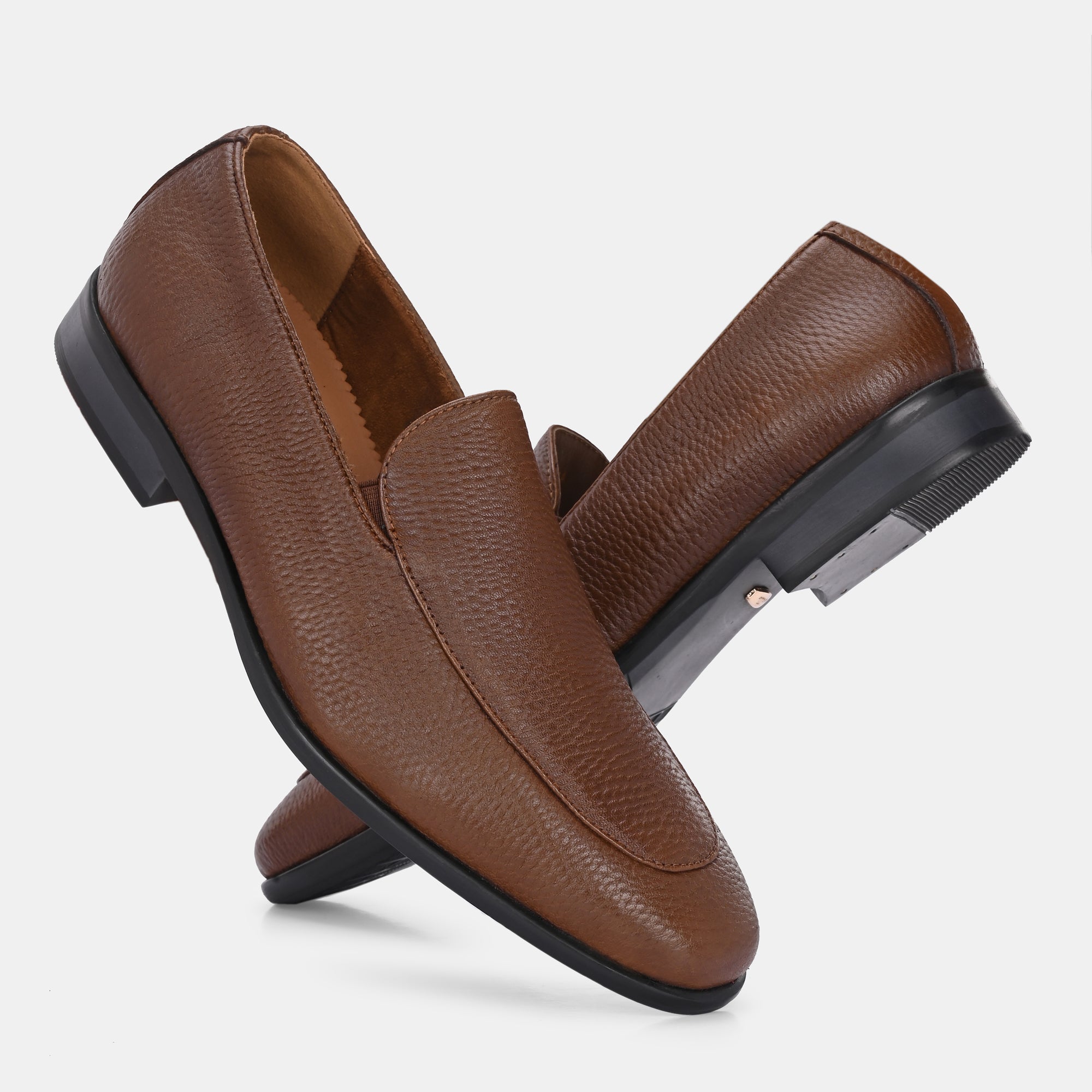 Pashmina Leather Penny Loafers by Lafattio – Tan