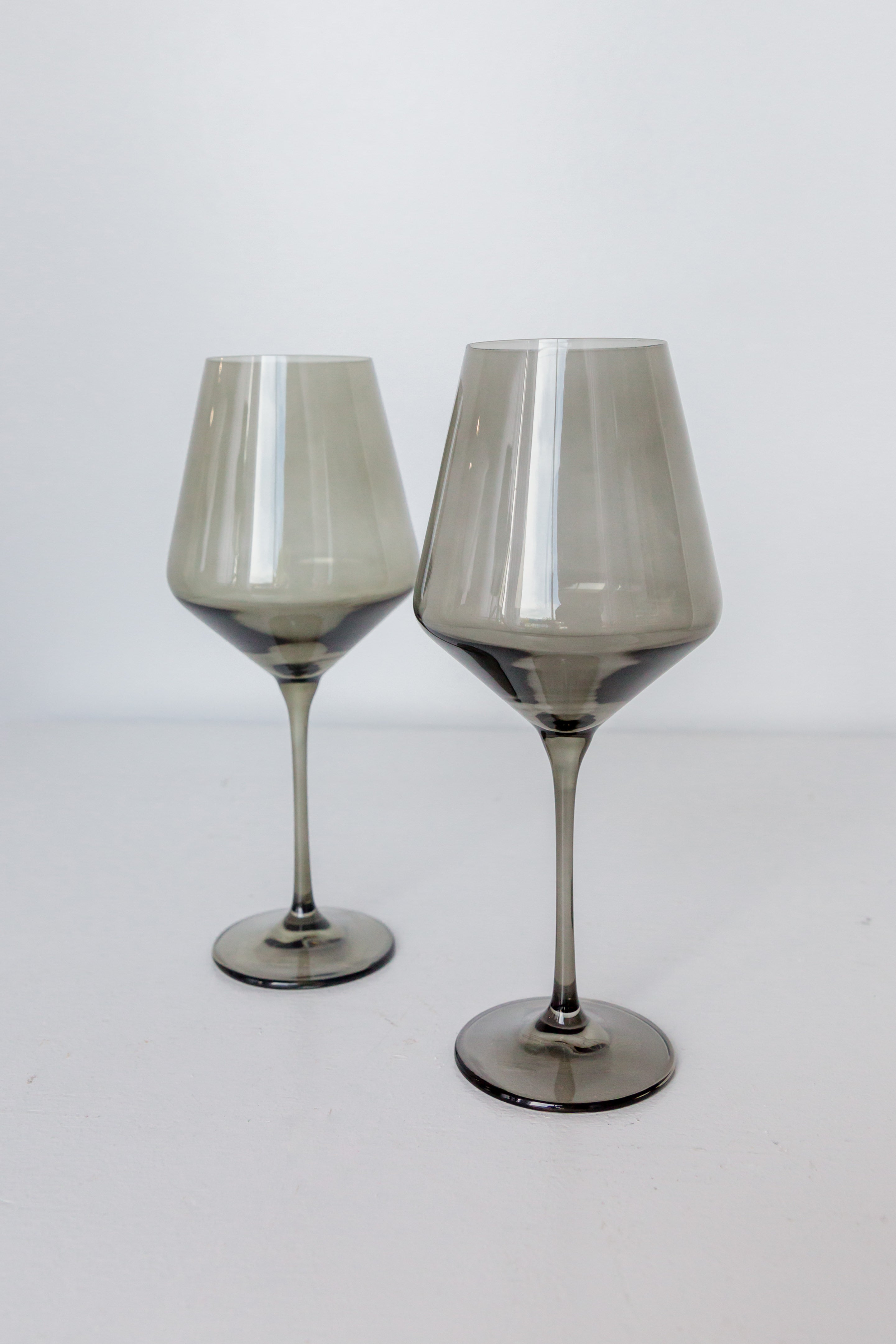 Estelle Colored Glass Estelle Colored Wine Stemware - Set of 6 {Gray Smoke} - view 5