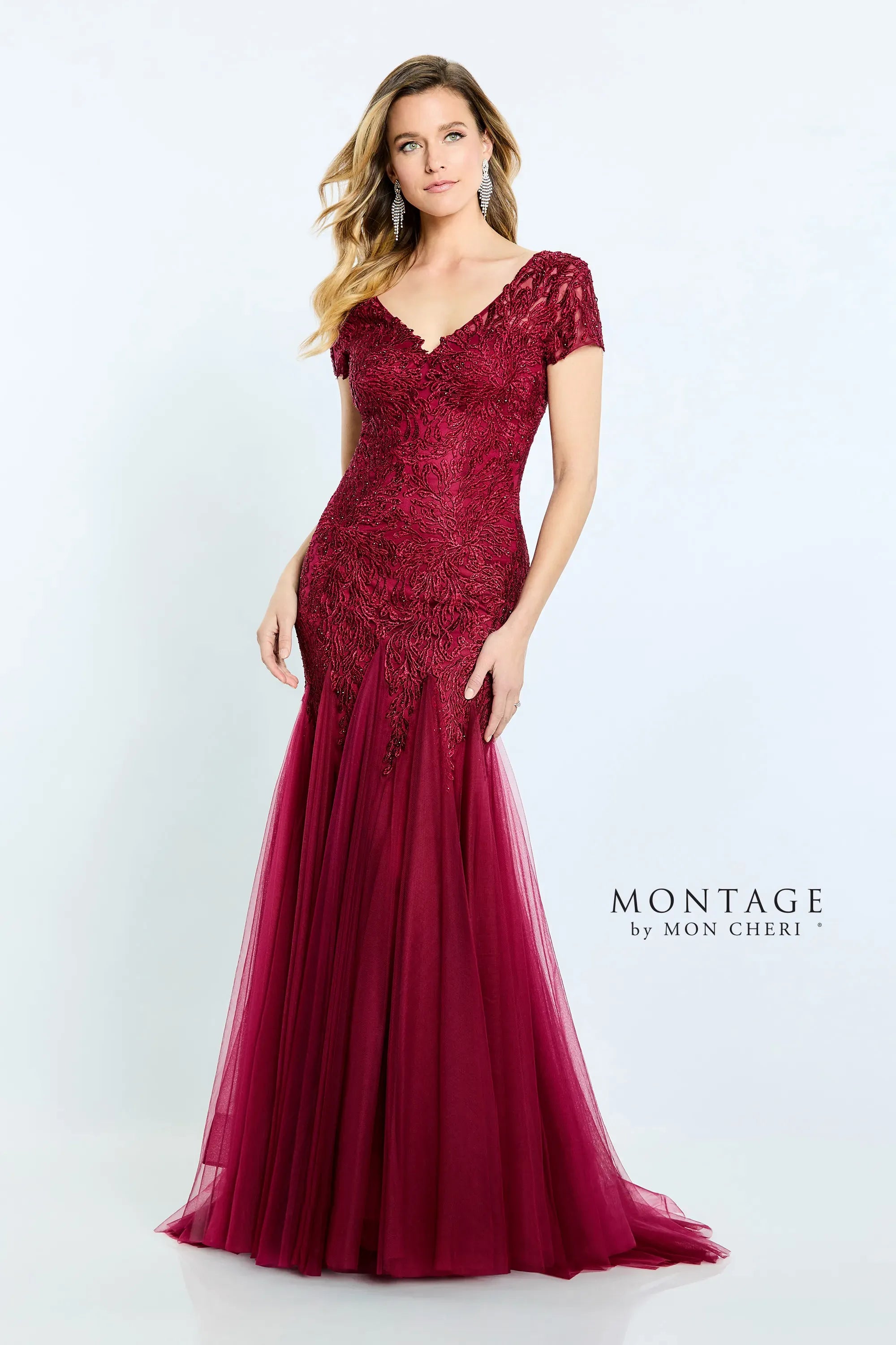 Montage M501 Long Evening Gown Beaded Formal Dress - view 4