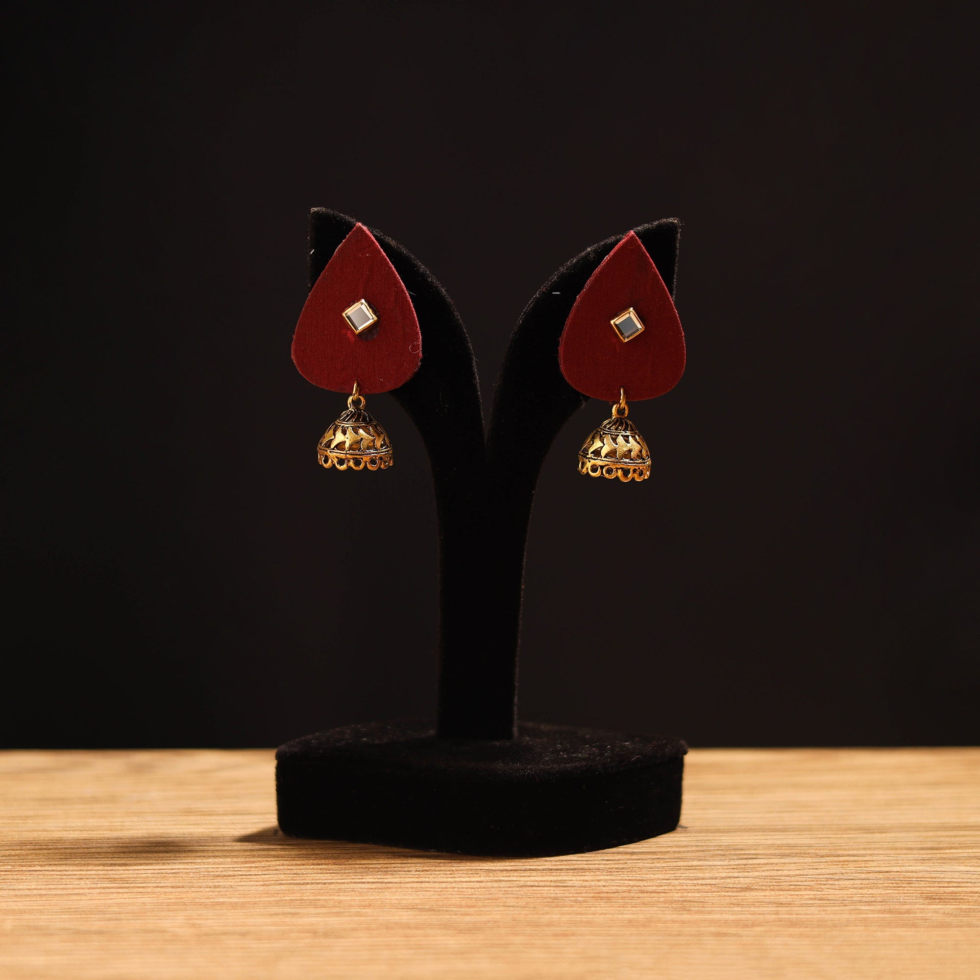 JALPARI Avika Stone Work Fabart GS Jhumka Earrings