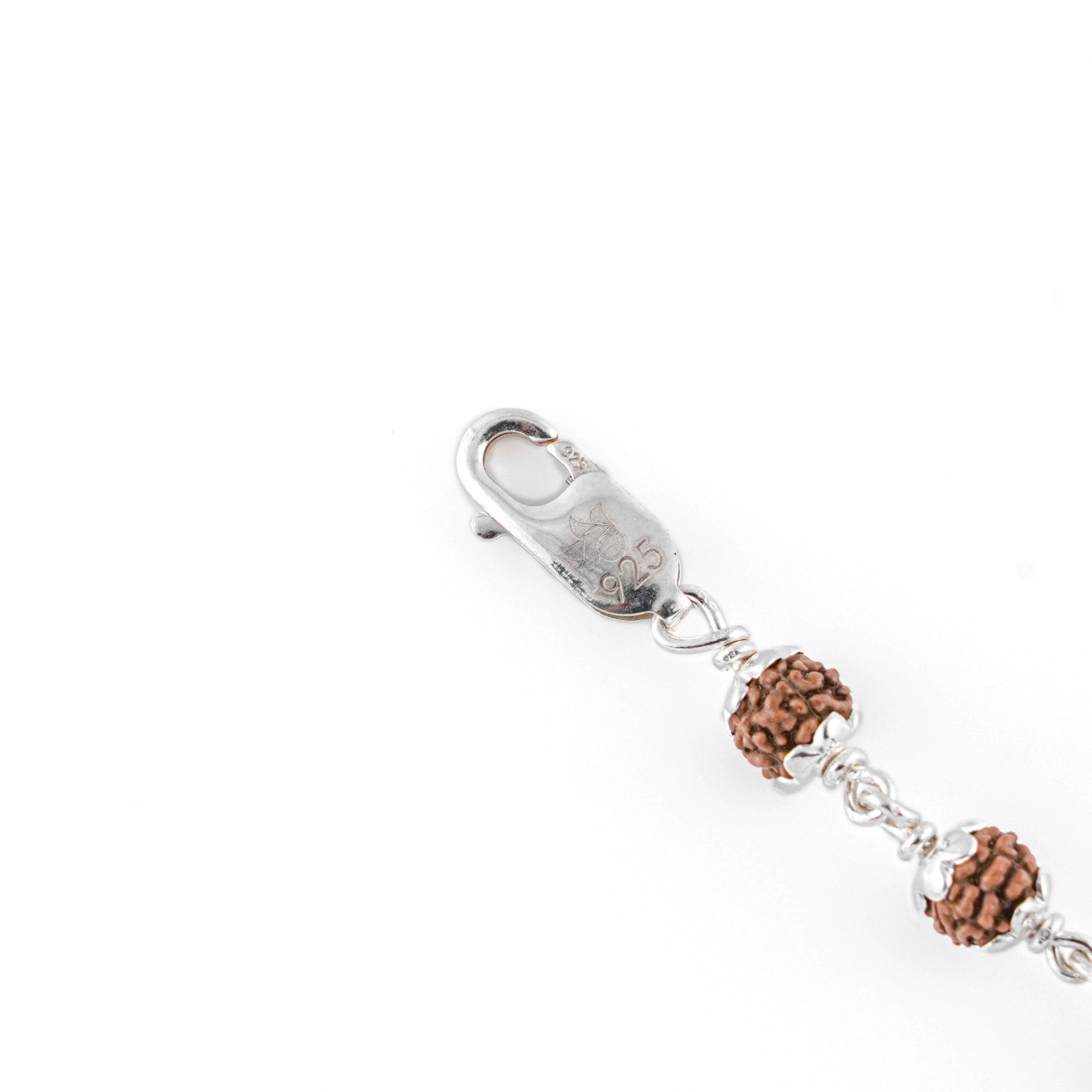 Prinjal Jewellers Rudraksha Silver Trishul With Mahadev Bracelet - view 4