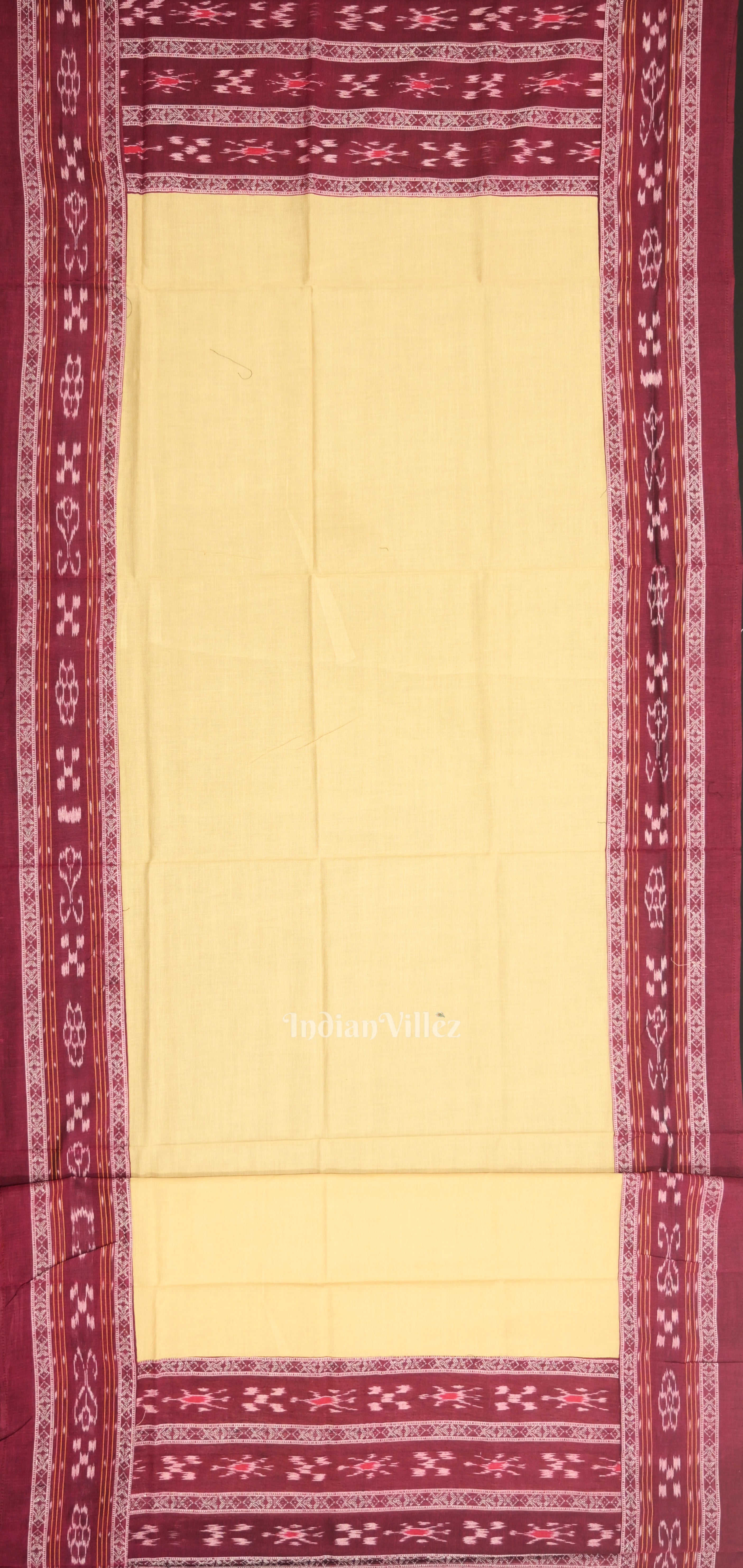 IndianVillèz Maroon Cream Pasapali Sambalpuri Cotton Dress set with Dupatta - view 4