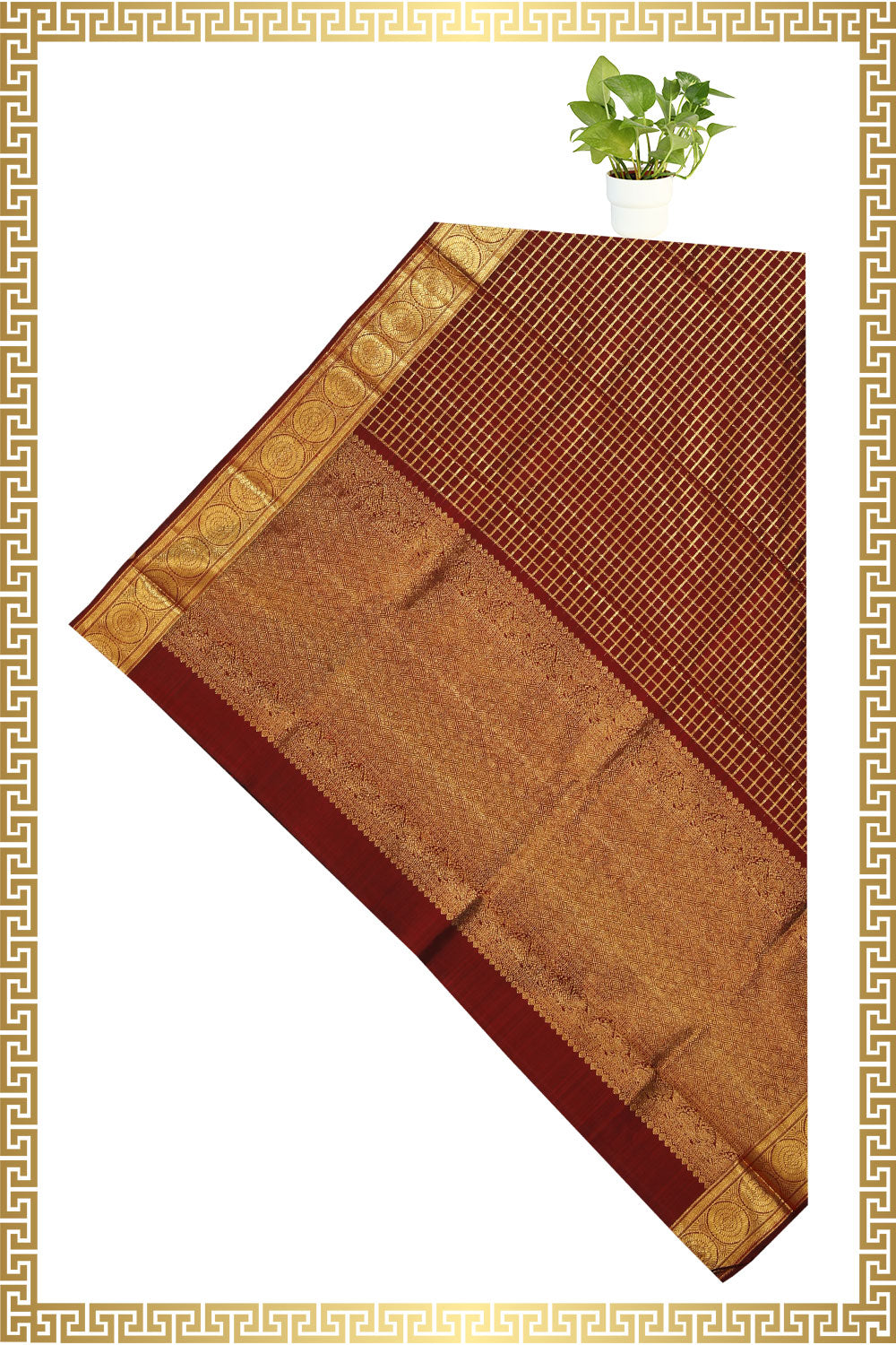 Kalanjali Kanchi-Silk Maroon Dupatta