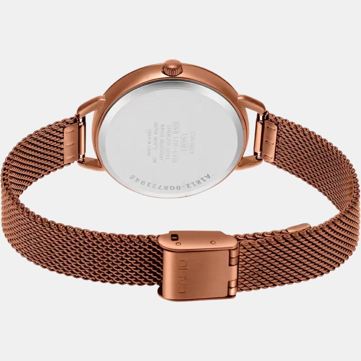 Casio Enticer Women Quartz Rose Gold Dial Analog Stainless Steel Watch A1799 - view 5