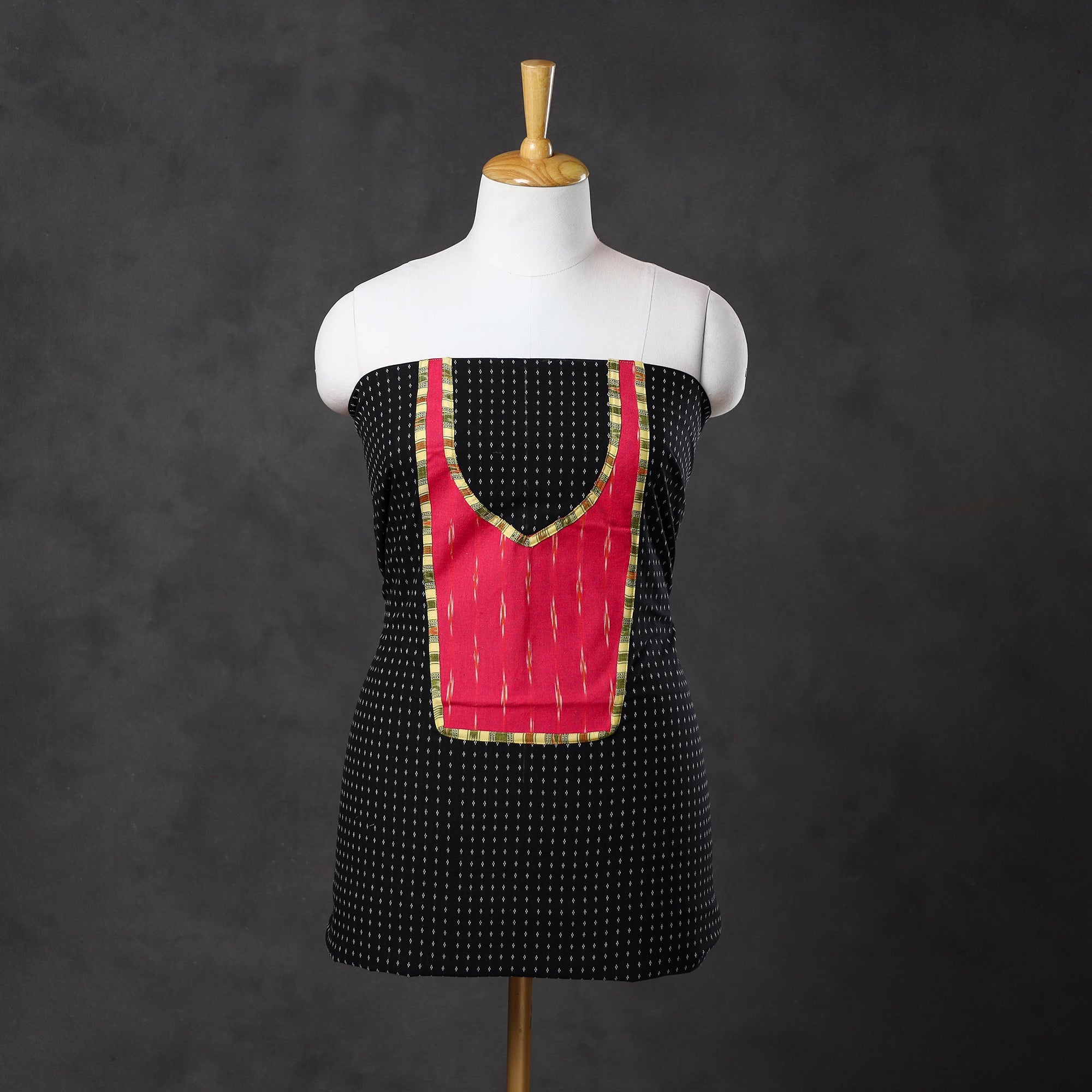 NOORI BAZAR Black - Patchwork Cotton Jacquard Kurta Material (3m) 13