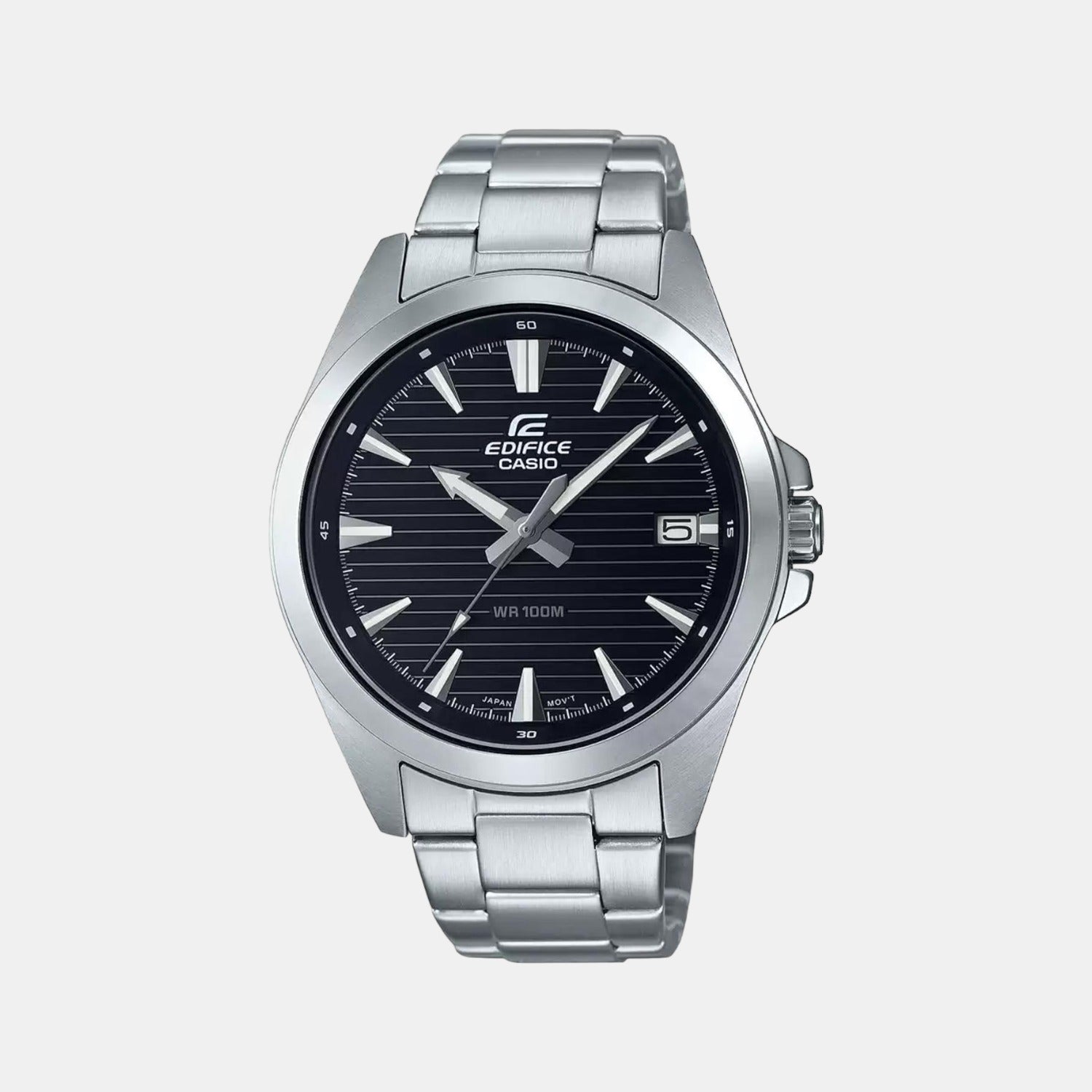 Casio Edifice Men Quartz Black Dial Analog Stainless Steel Watch ED535