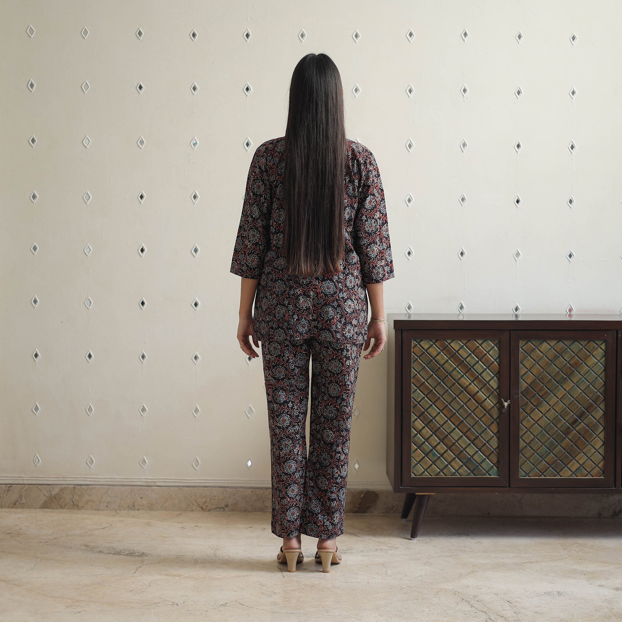 ITOKRI CASUALS Black - Block Printed Cotton Ajrakh Co-ord Set 08 - view 5