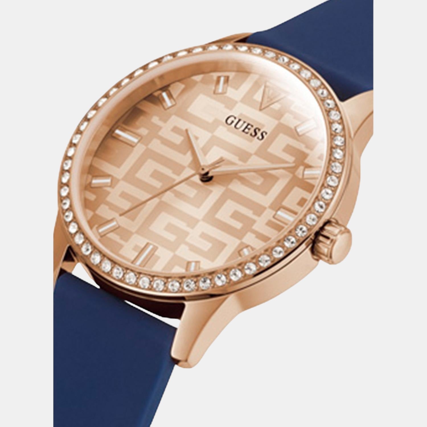 Guess G Check Women Quartz Rose Gold Dial Analog Silicone Watch GW0355L2 - view 4
