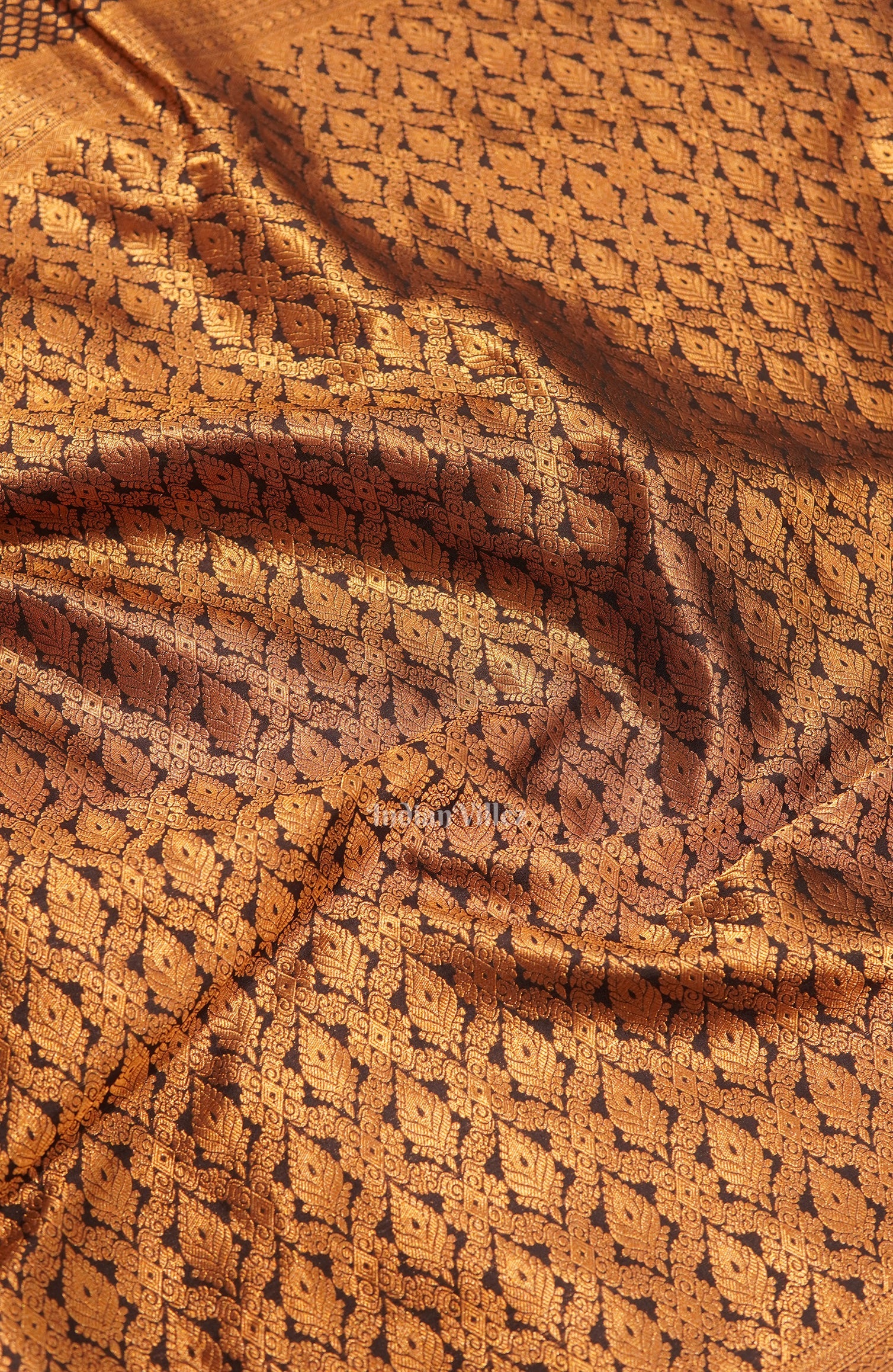 IndianVillèz Copper Black Pure Kanjivaram Silk Saree - view 4