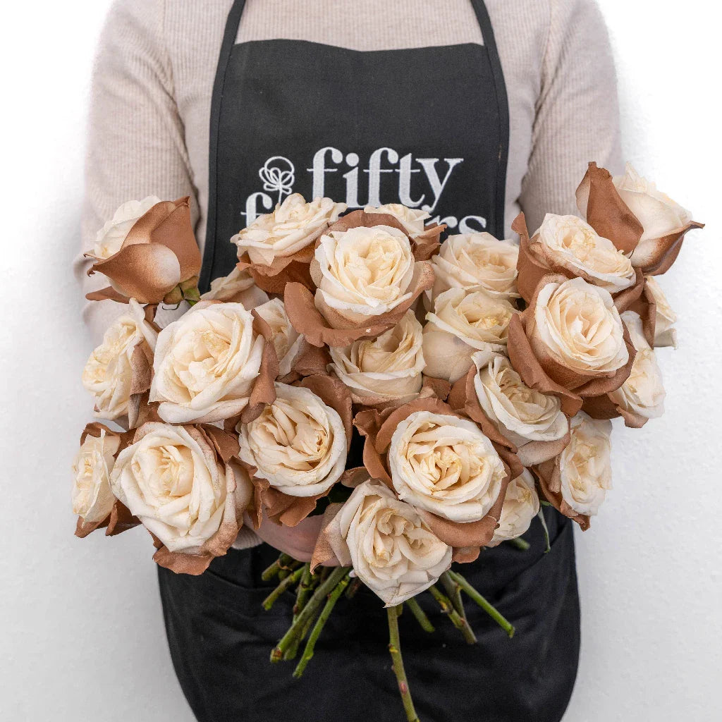 FiftyFlowers Mocha Mousse Tinted Roses