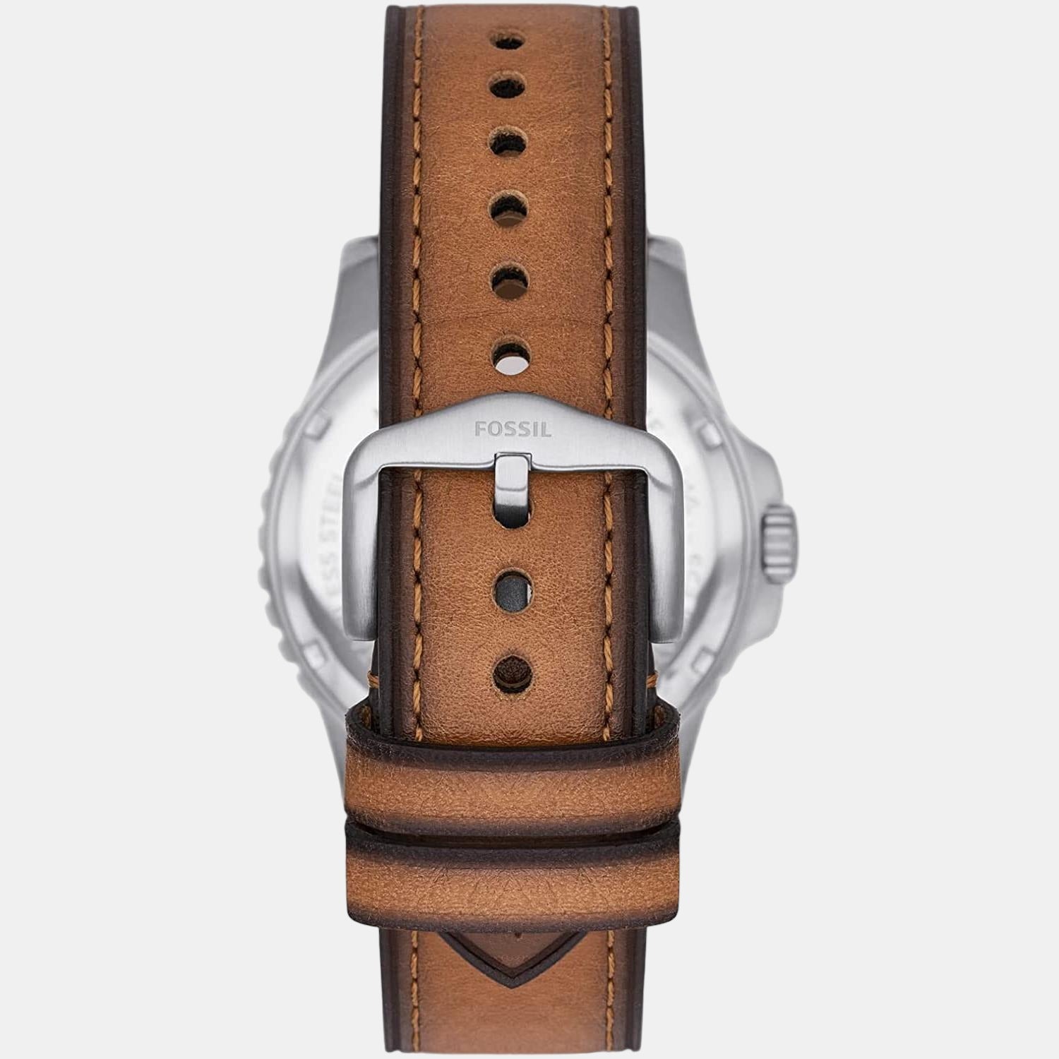 Fossil Blue Dive Men Quartz Green Dial Analog Leather Watch FS5946 - view 3