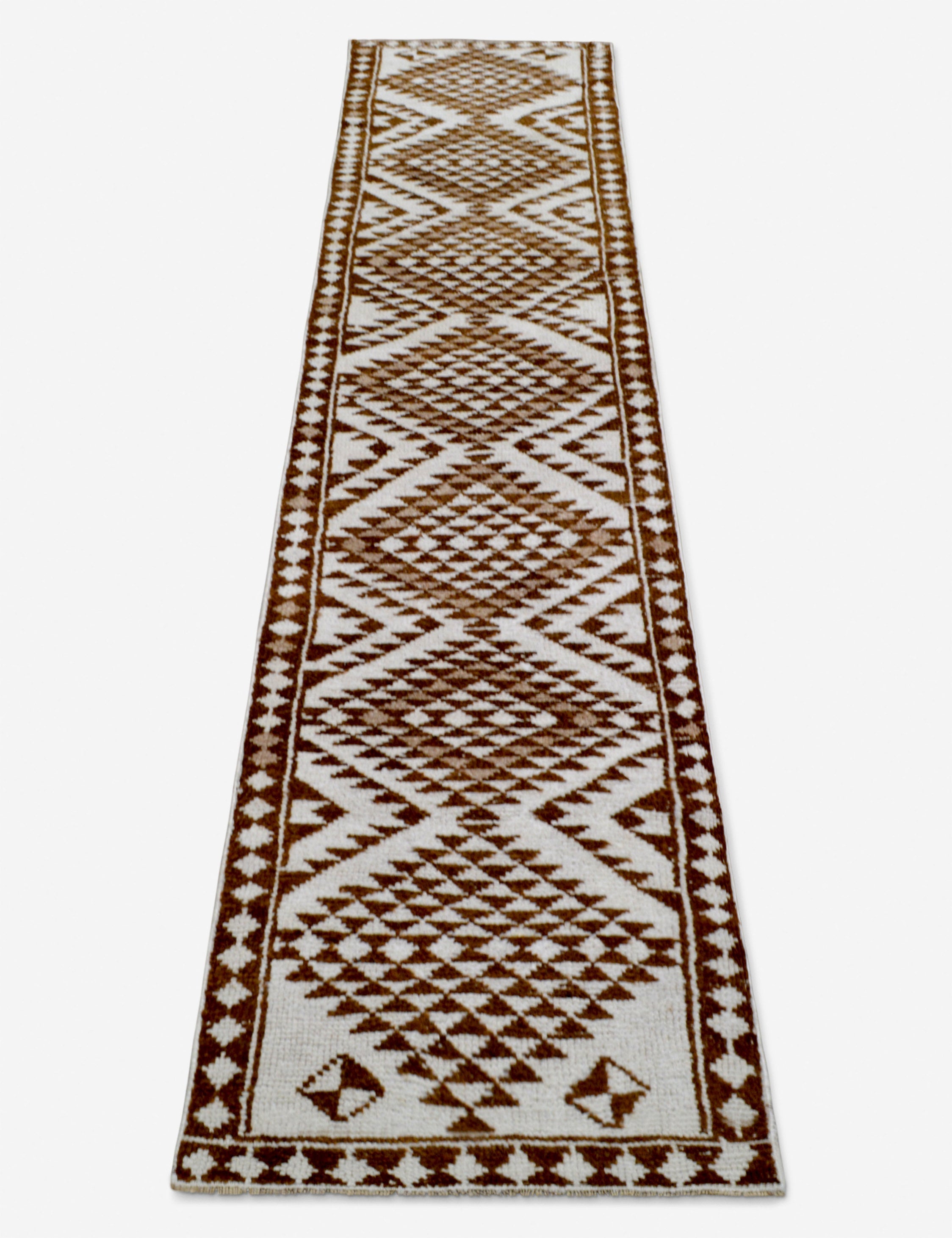Lulu and Georgia Vintage Turkish Hand-Knotted Wool Runner Rug No. 269, 2'7" x 11'8" - view 2