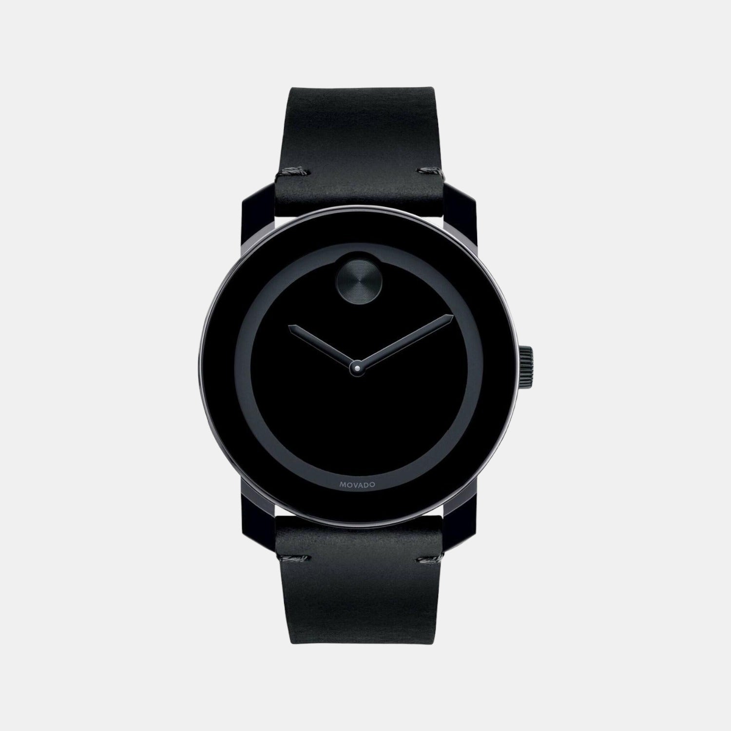 Movado Bold TR90 Men Quartz Black Dial Analog Leather Watch 3600306