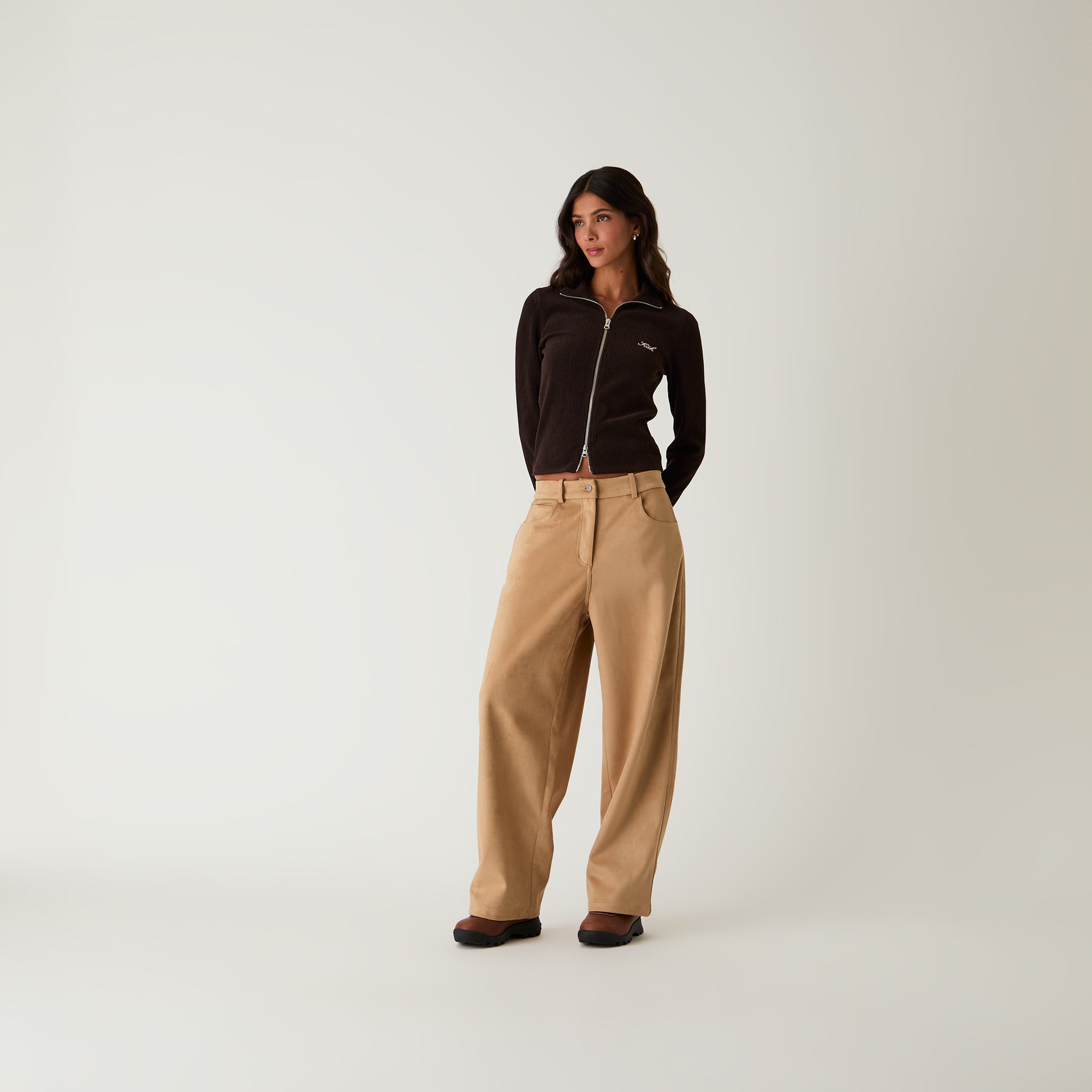 Kith Women Miren Microsuede Five Pocket Pant - Birch - view 2