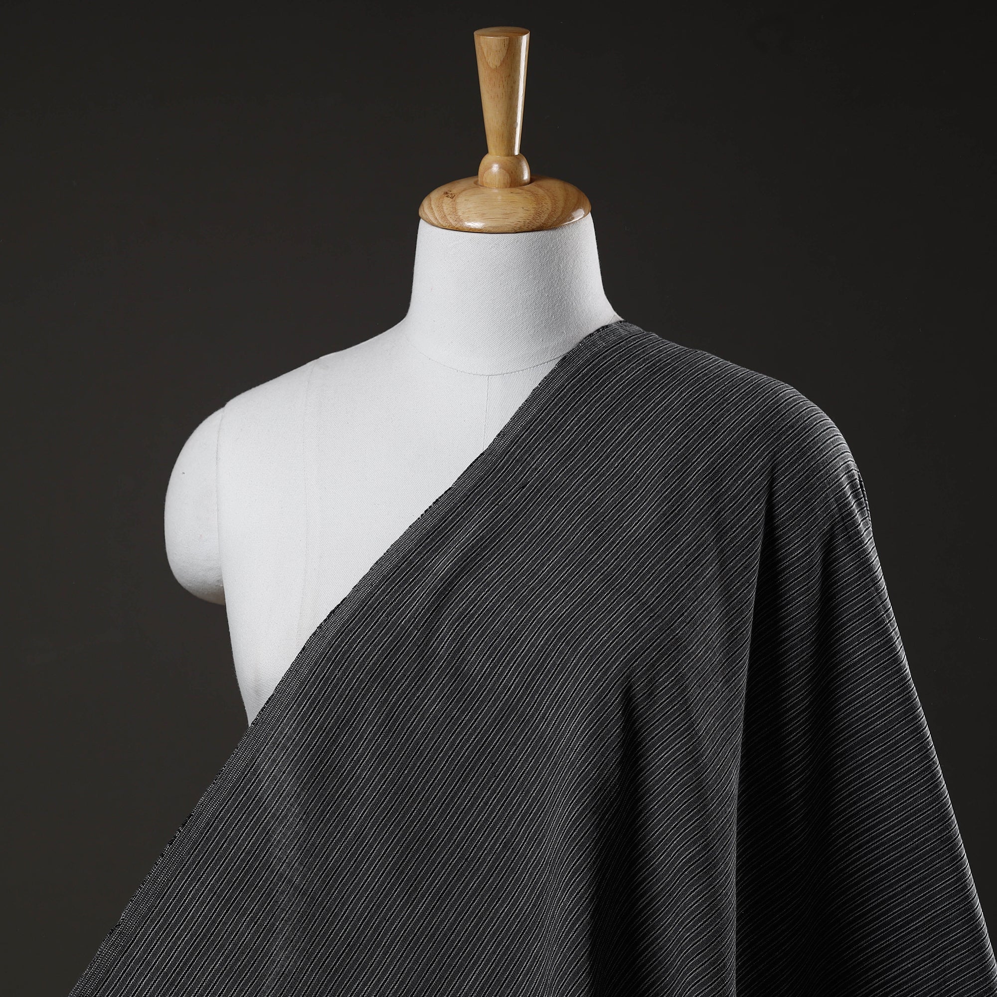AHA VASTRA HANDLOOM Black - Jhiri Pure Handloom Cotton Fabric