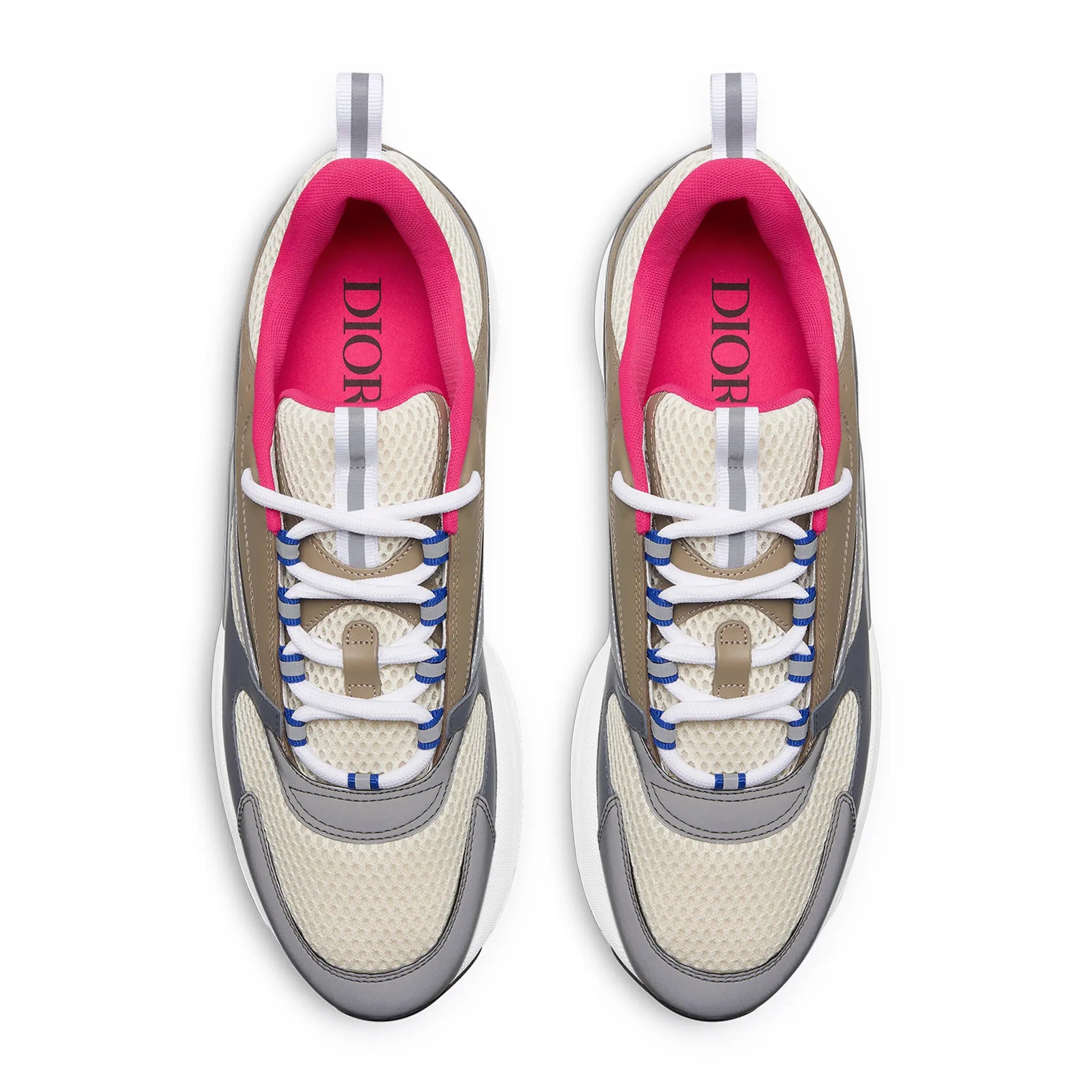 Dior B22 Beige Deep Grey Brown Calfskin Trainer - view 3