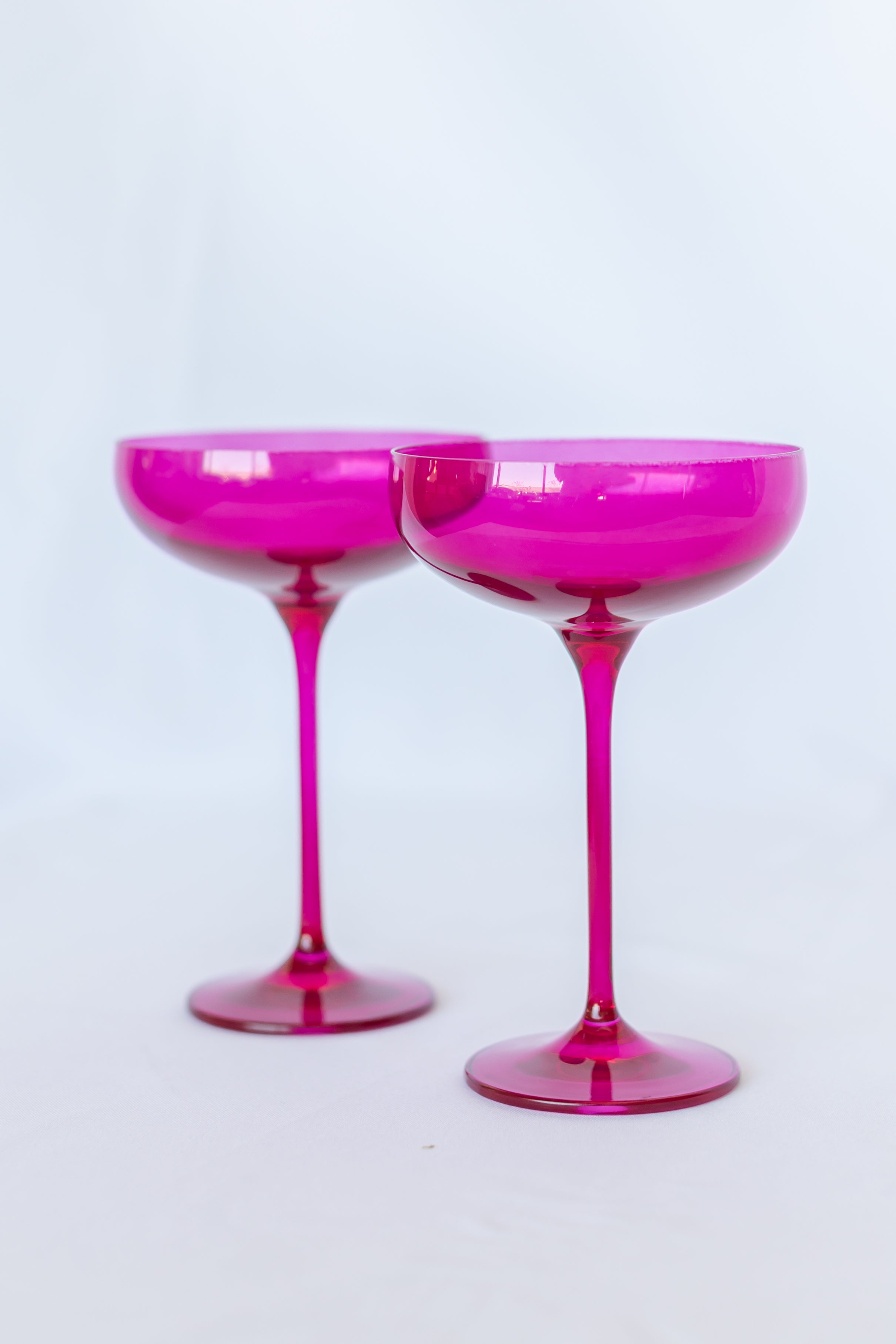 Estelle Colored Glass Estelle Colored Champagne Coupe Stemware - Set of 2 {Viva Magenta (Our Fuchsia)}