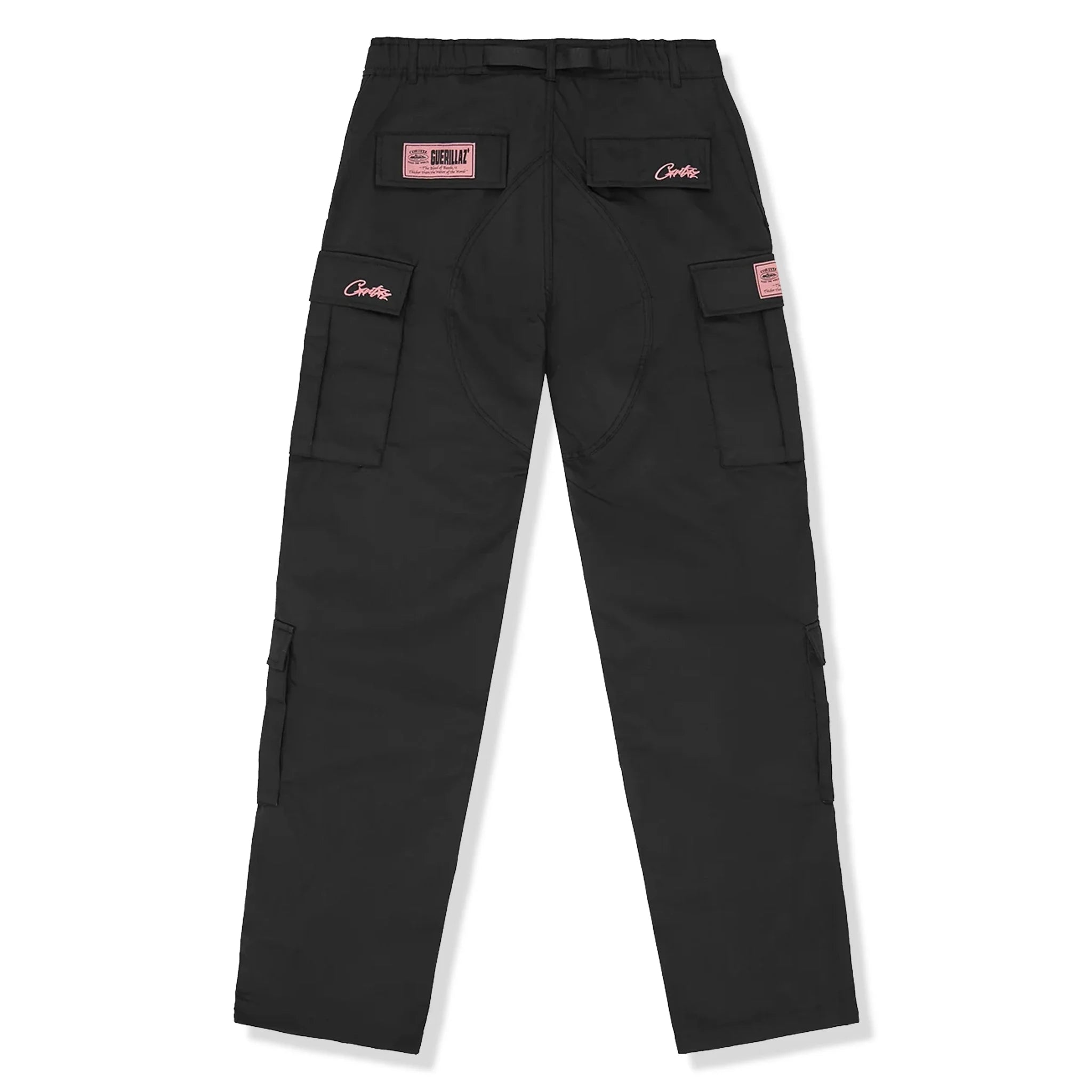 Corteiz Guerillaz Black Pink Cargo Pants - view 2