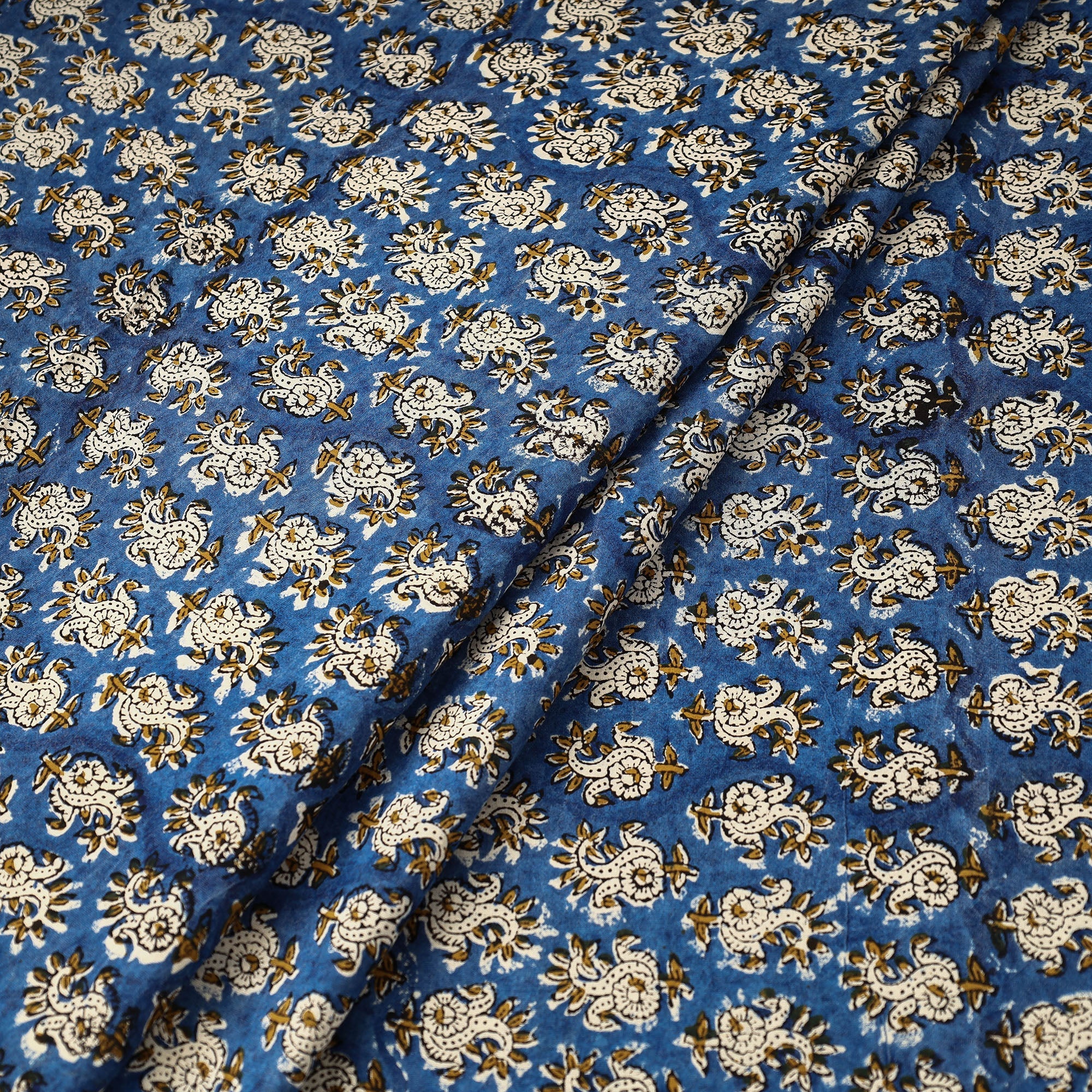HAVELI CHRONICLES Blue - Bagru Block Print Cotton Fabric - view 2