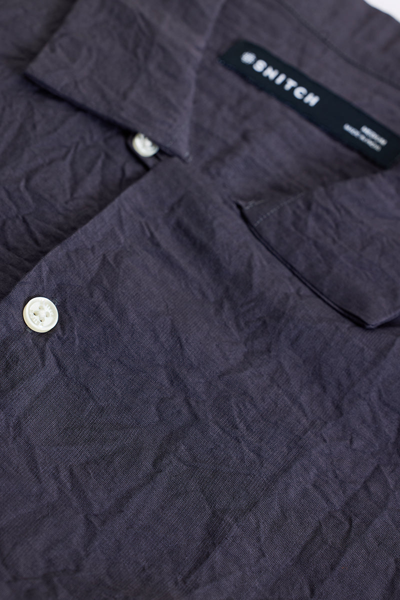 SNITCH Charcoal Grey Crinkle Shirt - view 2