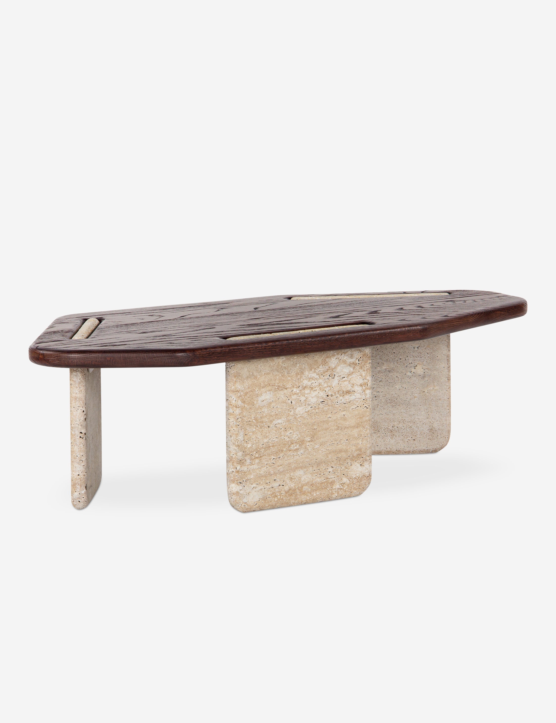 Lulu and Georgia Lanier Coffee Table – Brown and Travertine - view 4