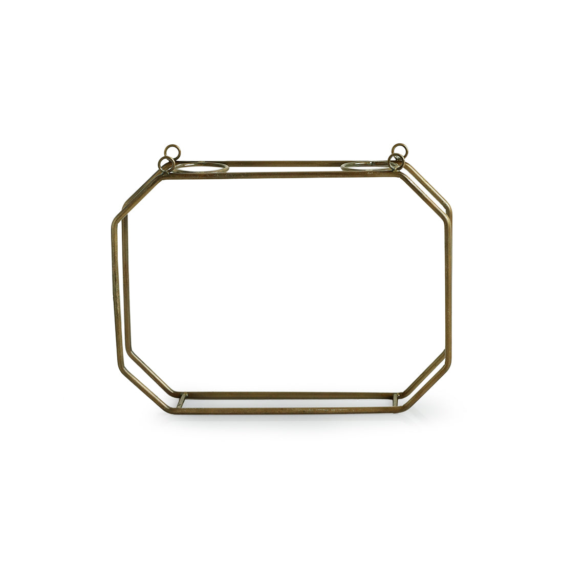EXCLUSIVELANE 'Modern Glass Garden' Test Tube Wall Planter/Vases (7 Inch, Golden) - view 4
