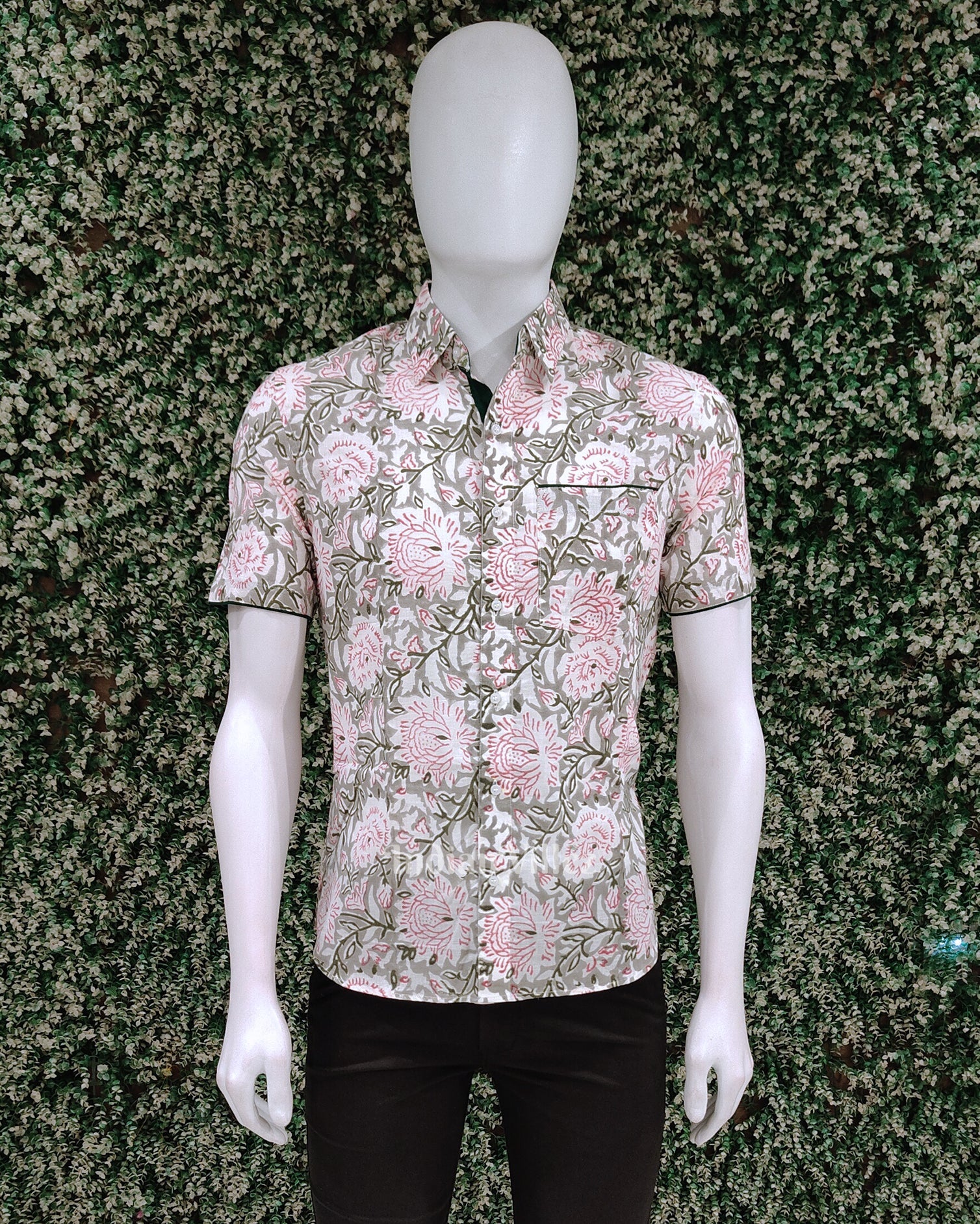 IndianVillèz Dali Design Block Printed Half Sleeve Shirt for Men