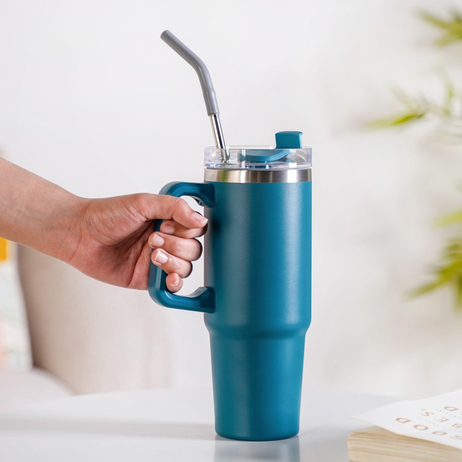Nestasia Glacio Double Wall Hot And Cold Sipper Bottle For Travel Teal Tide 850ml - view 3