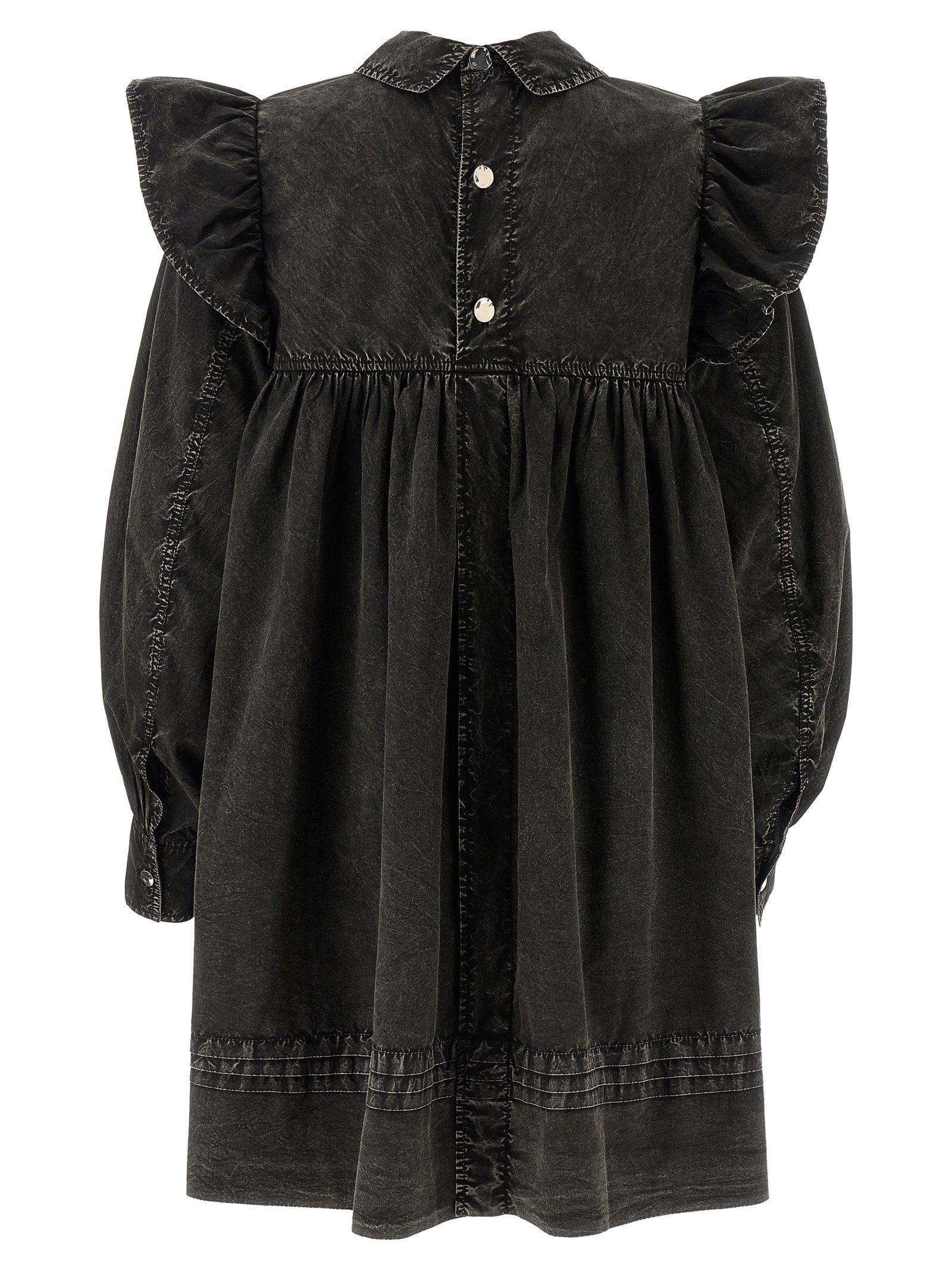 Ganni Black Washed Mini Shirt Dress – 100% organic cotton - view 2