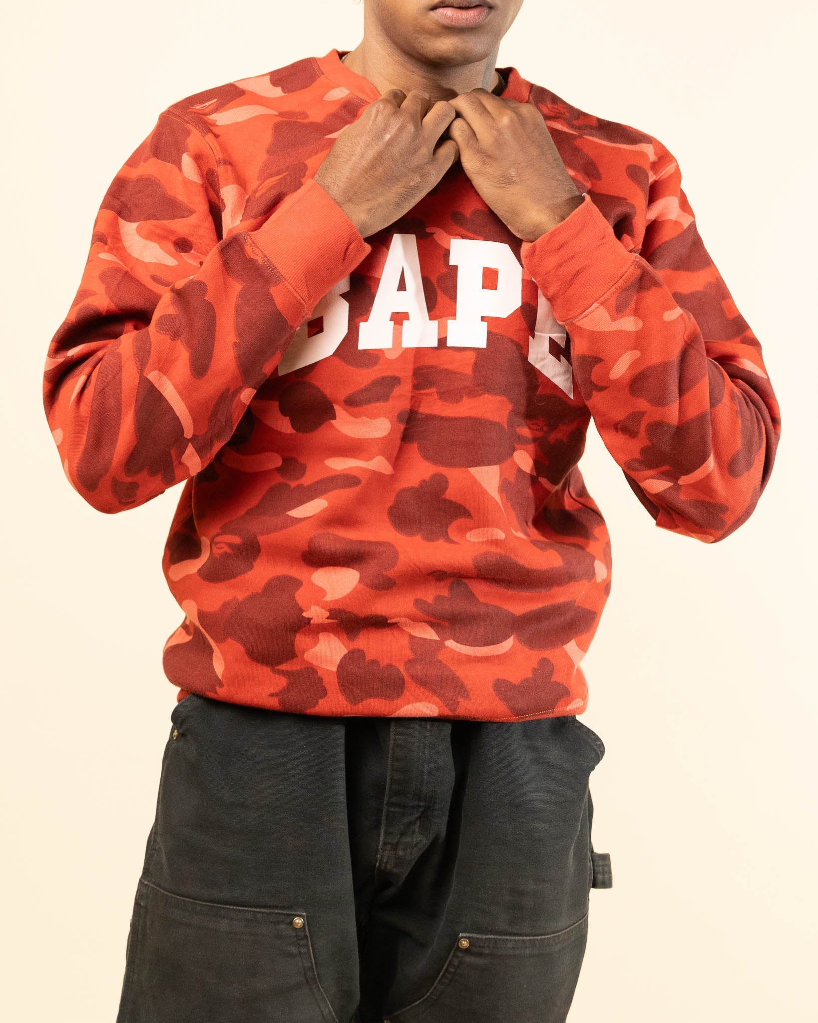 AAPE BY BATHING APE Bape Red Camo Crewneck