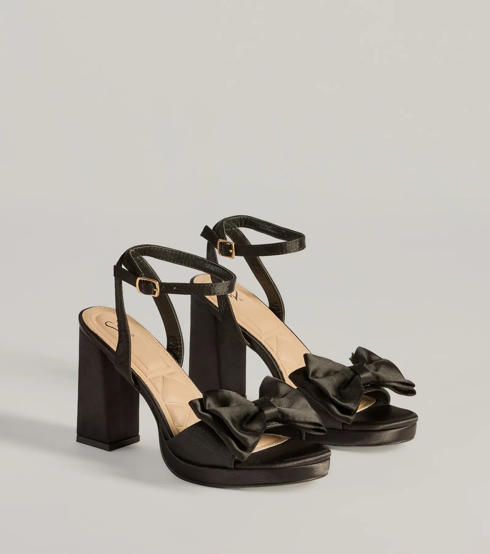 Windsor Icon Era Satin Bow Strap Platform Heels