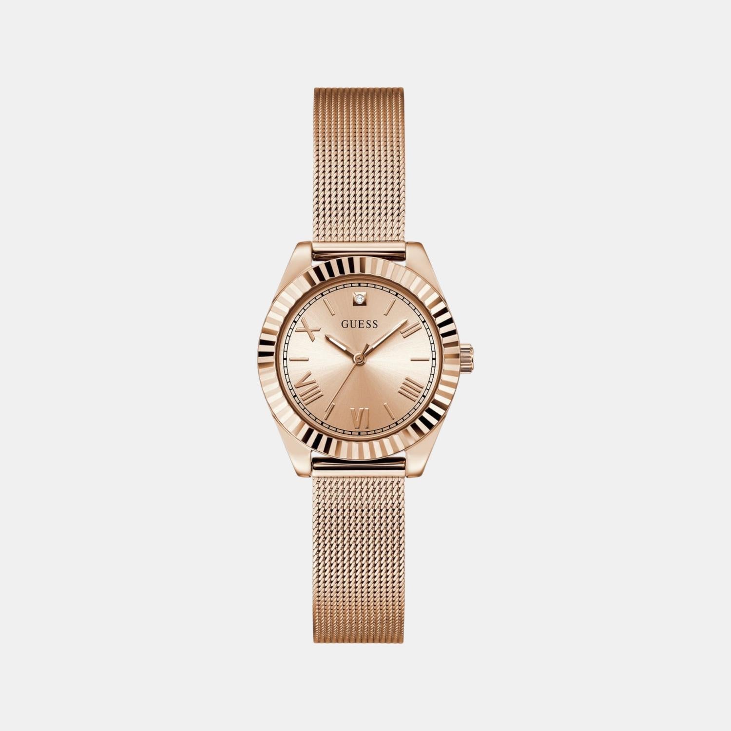 Guess Dress Women Quartz Rose Gold Dial Analog Mesh Watch GW0842L3