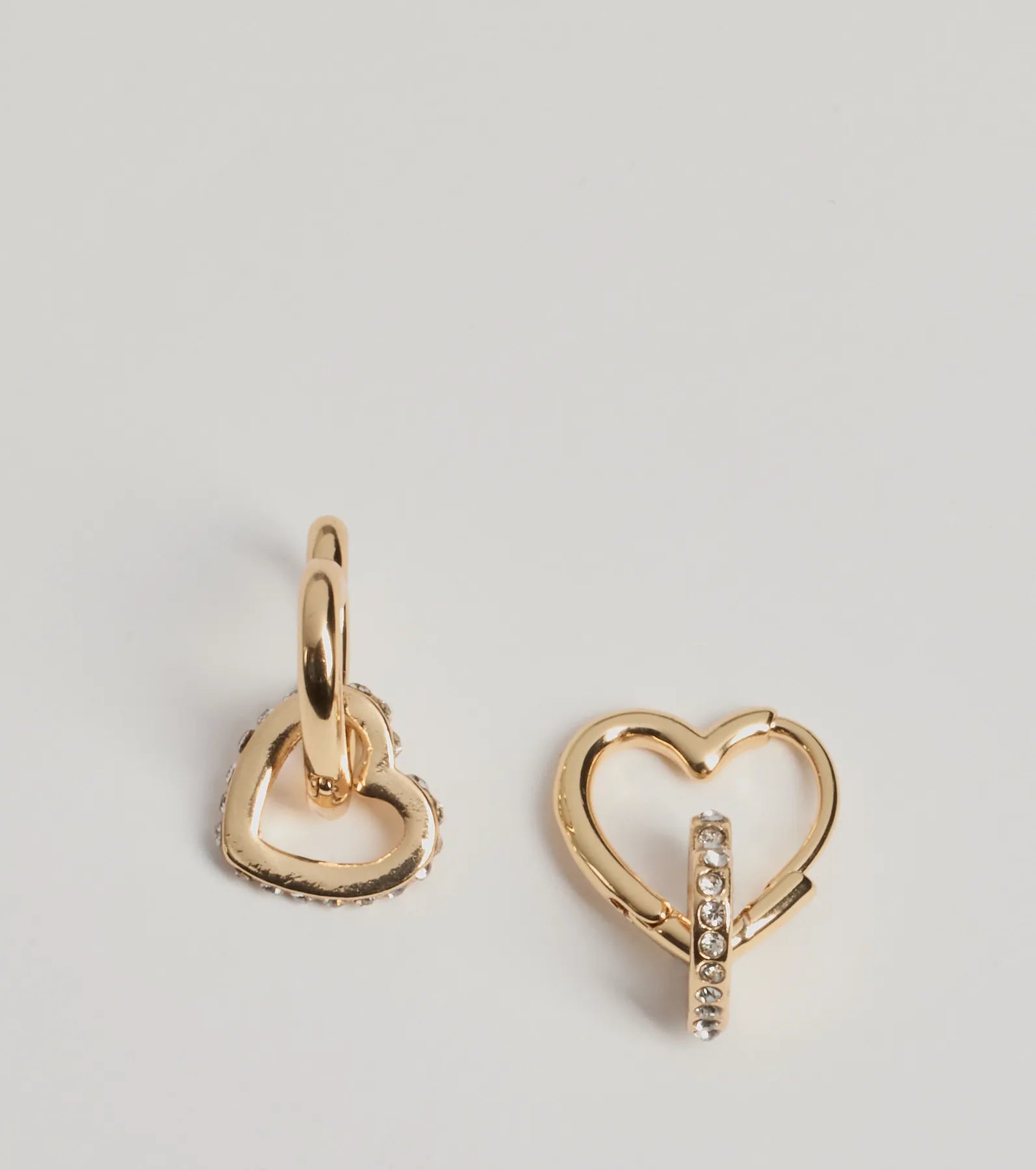 Windsor So Sweet Rhinestone Heart Huggie Earrings